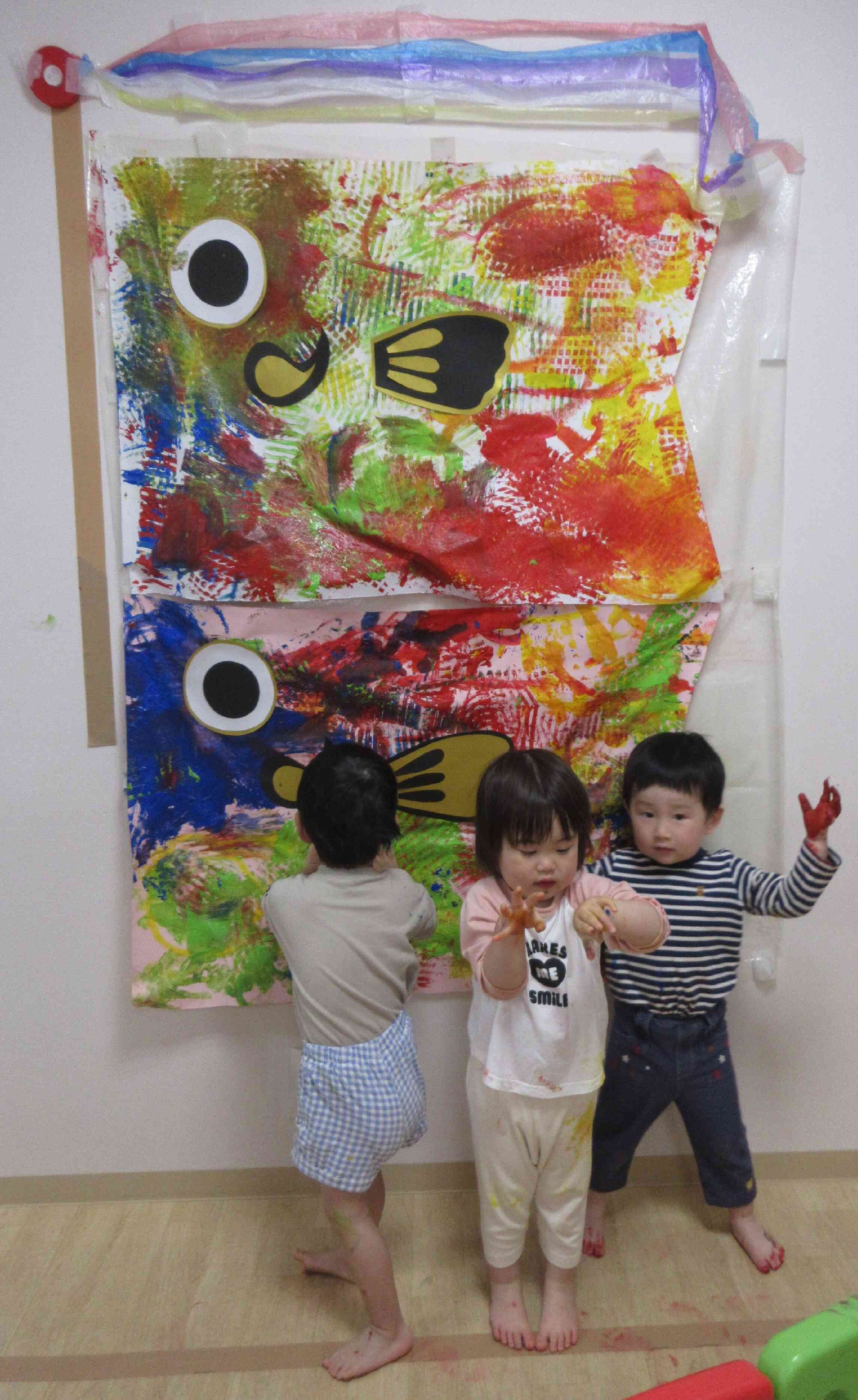 みんなで作ったこいのぼり、★