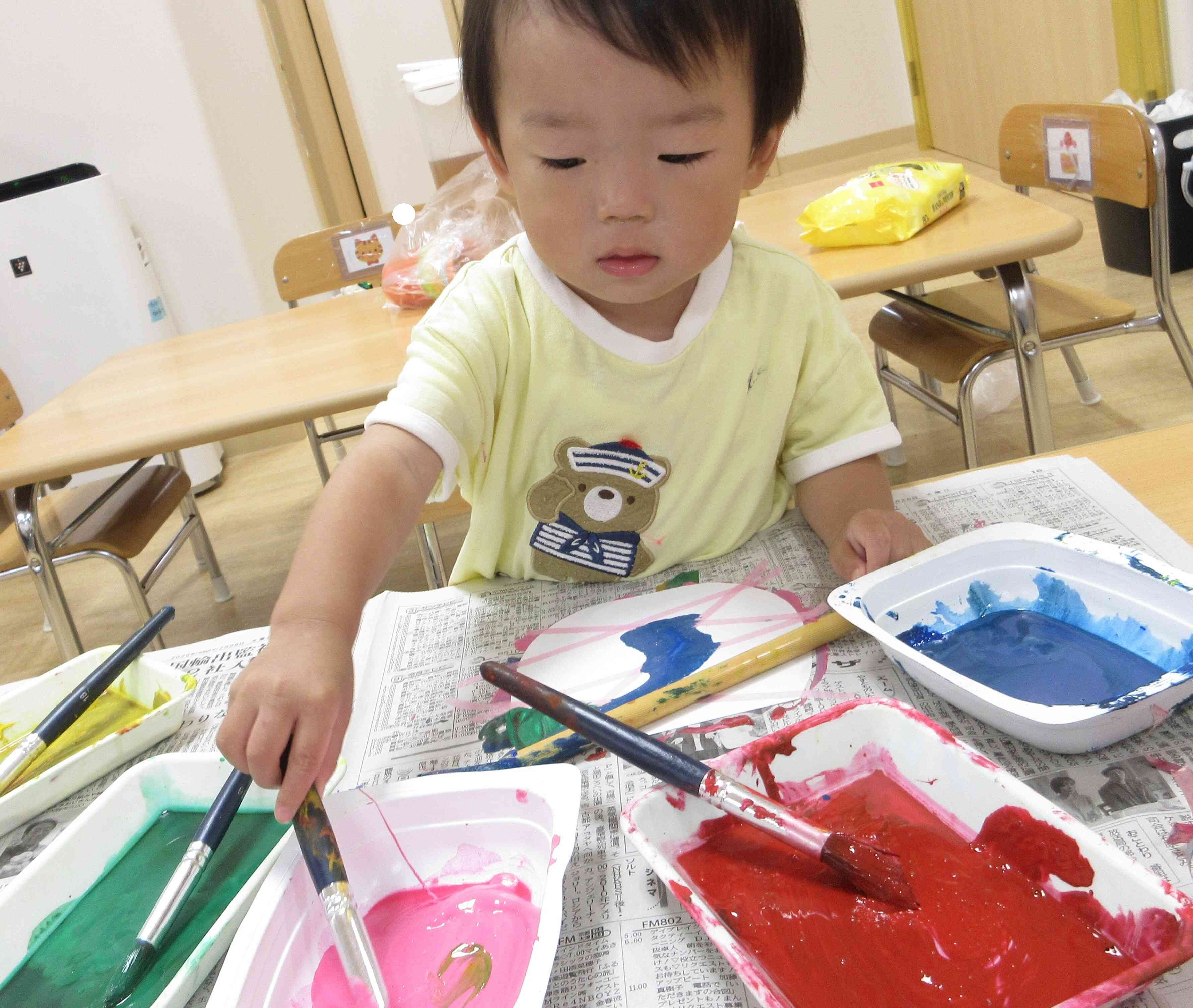 絵の具をたっぷりつけてみる☆