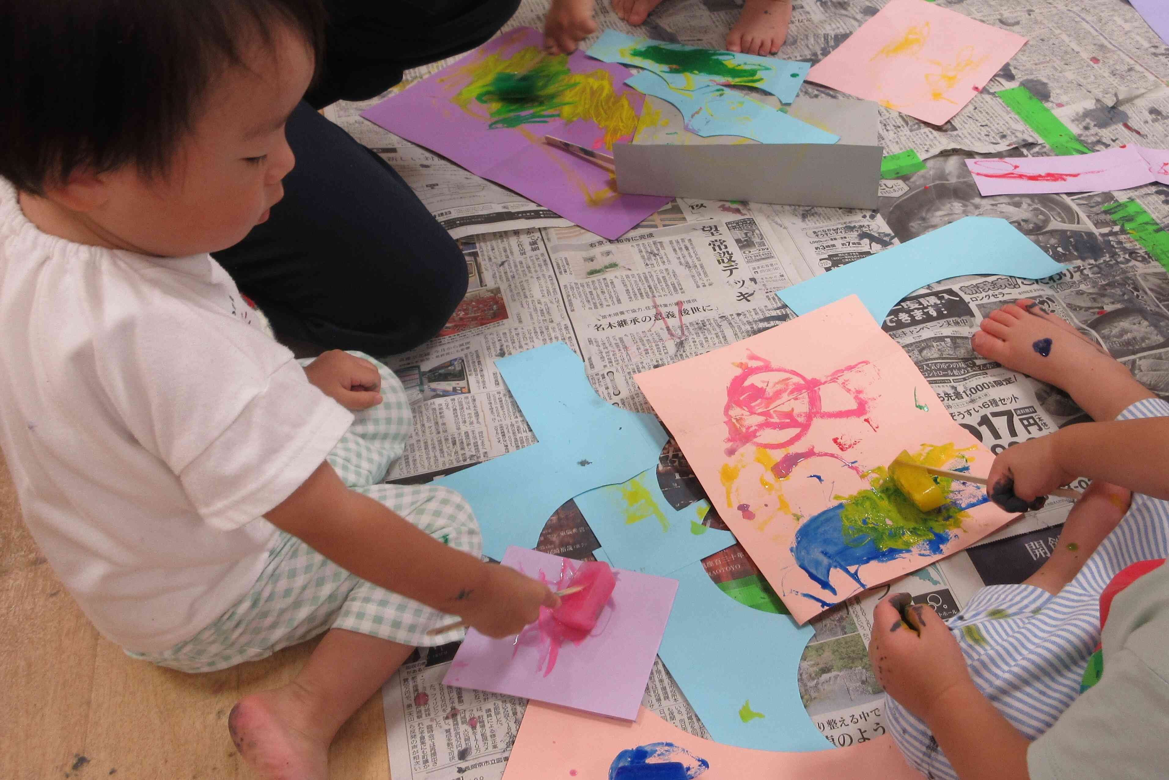 氷絵の具で塗ってみよう！