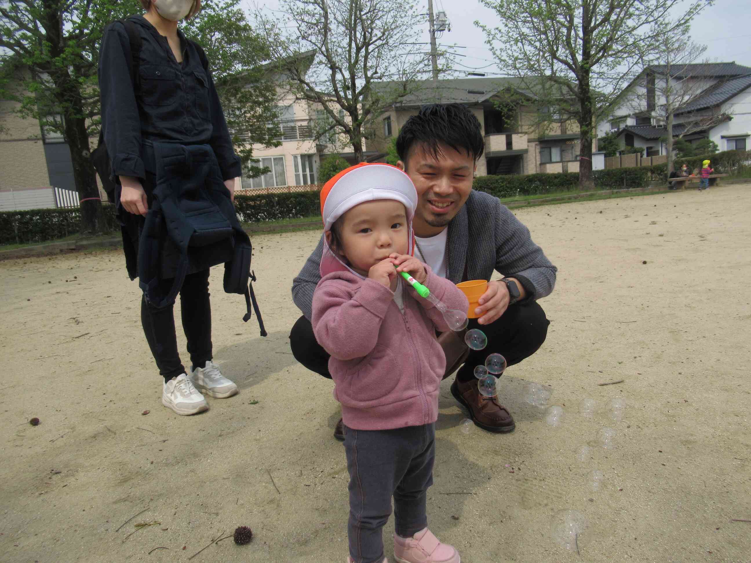 シャボン玉もしたよ