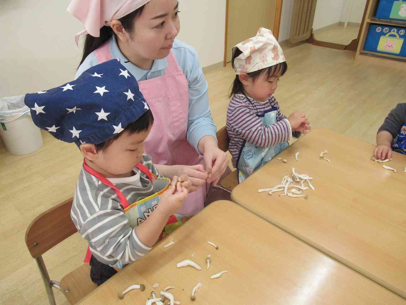 野菜ちぎりしたよ