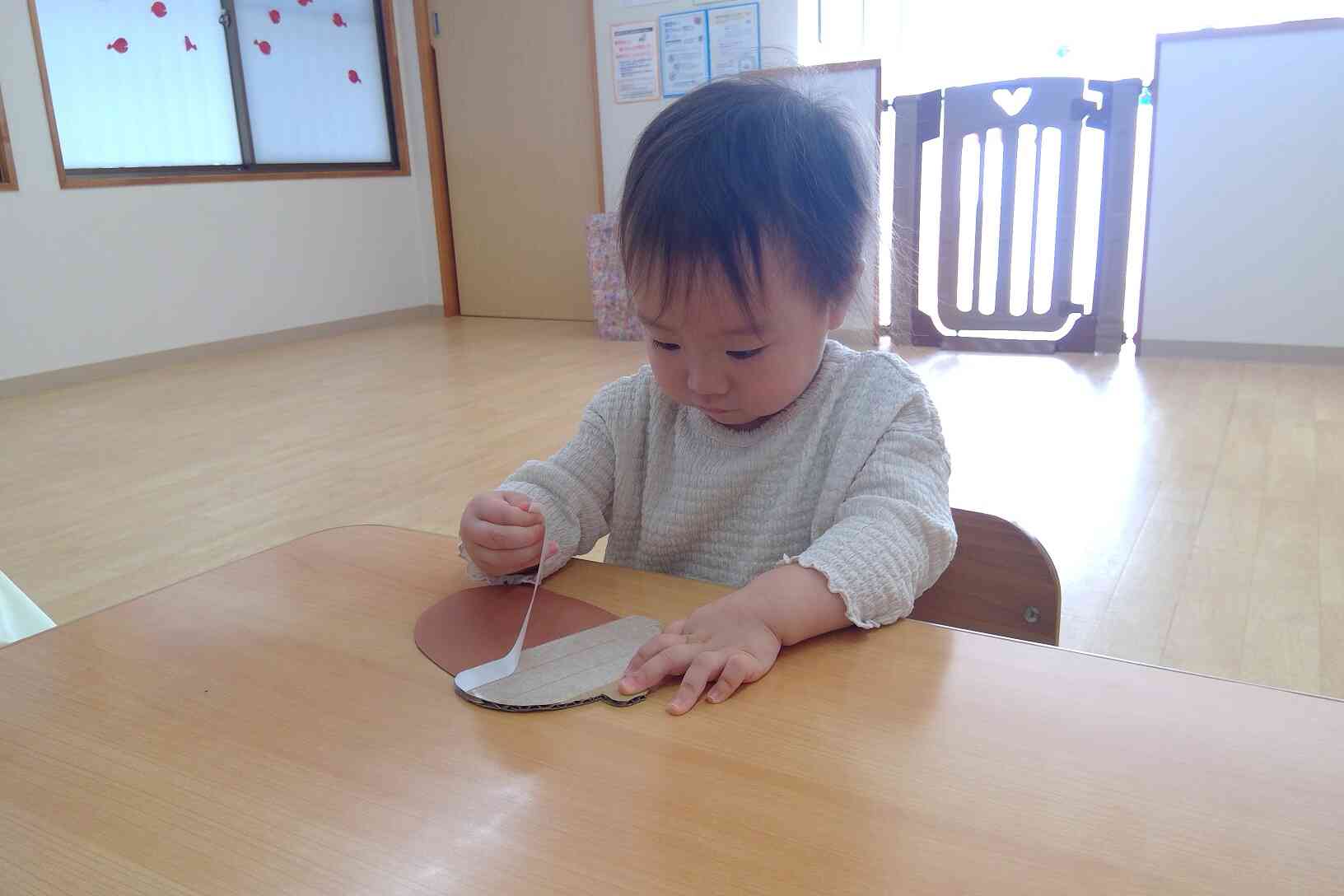 シールが剝がせたよ