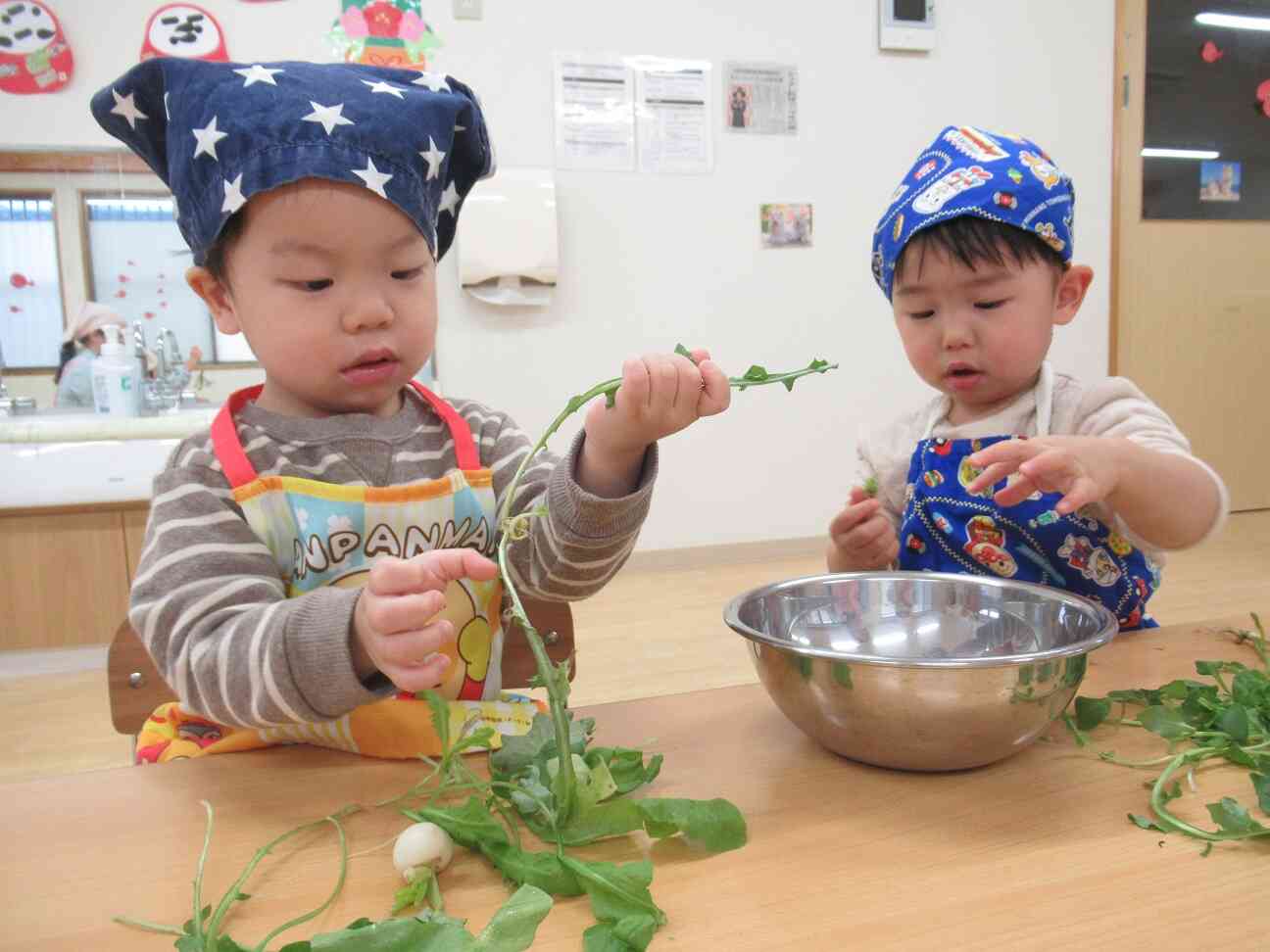 葉っぱをちぎったよ