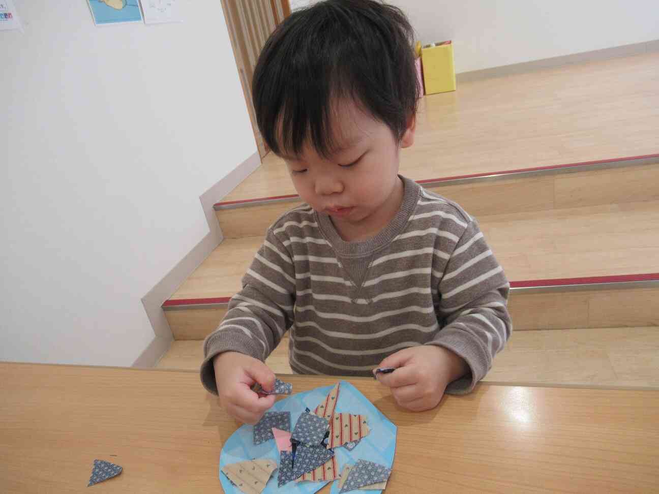 ぼくはハート柄のはぎれがお気に入りだよ