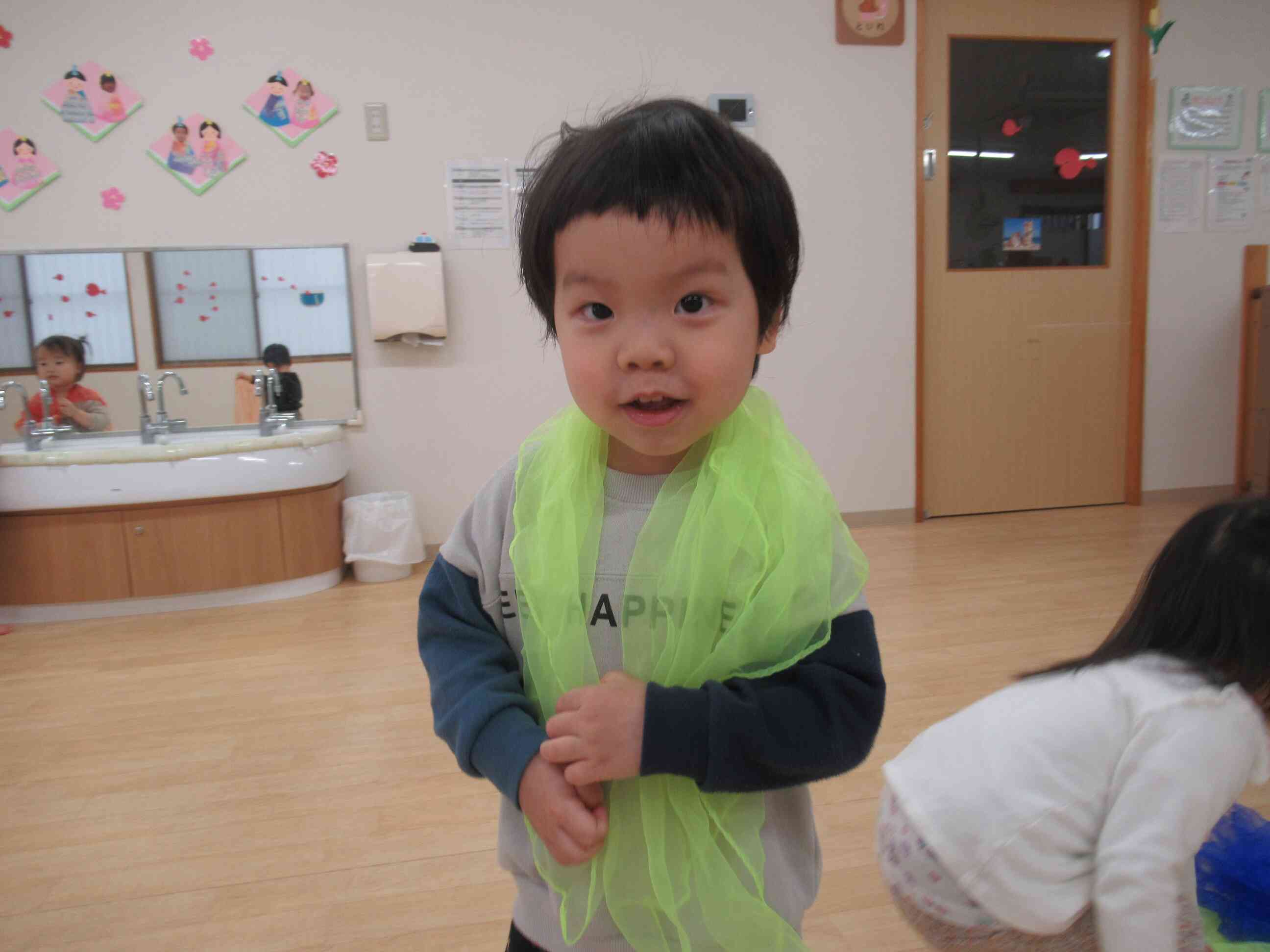 好きな色のオーガンジーを選んだよ