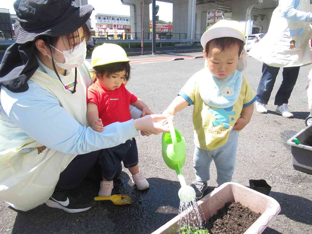 お花も植えたよ