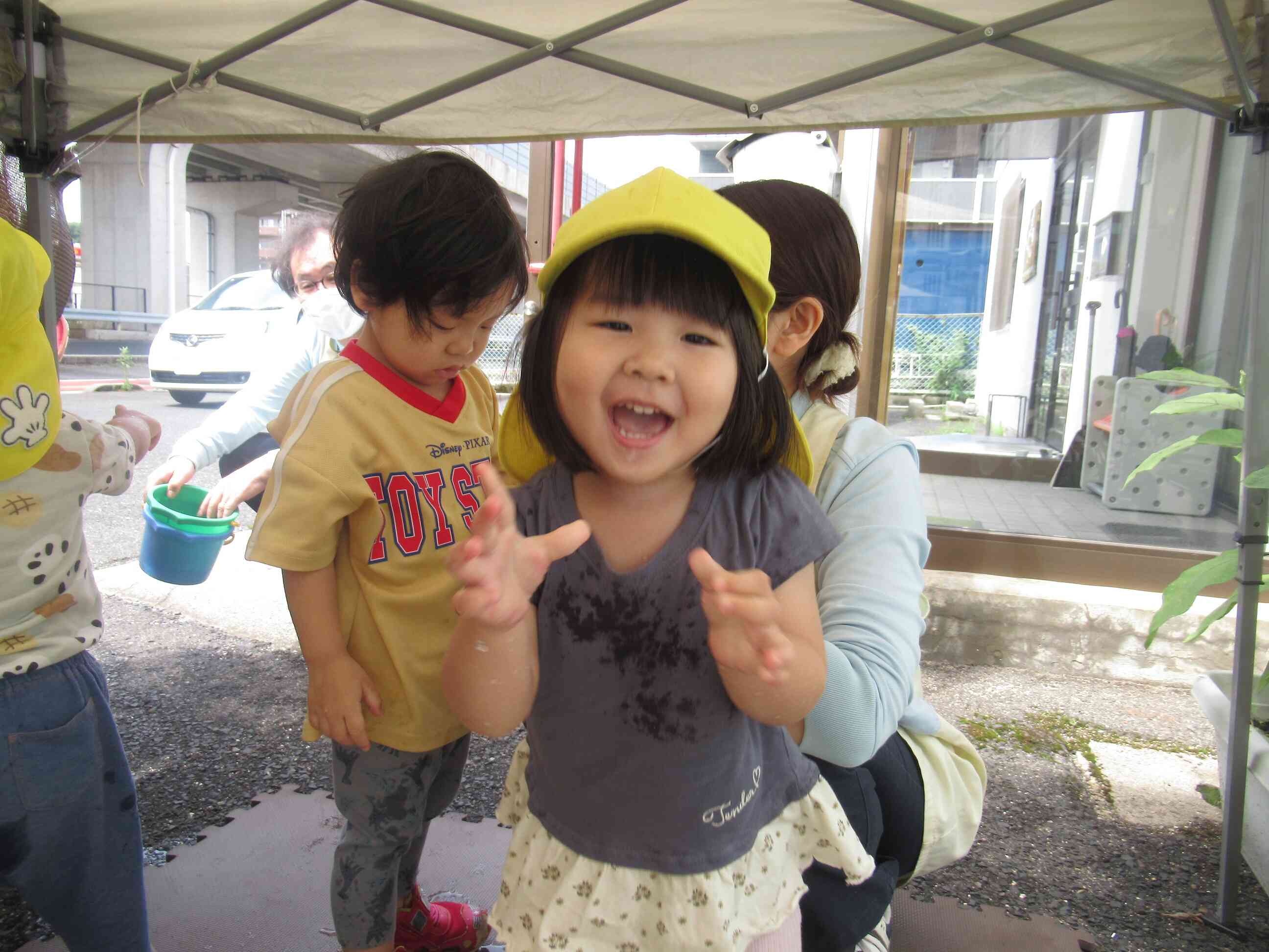 水遊びをしたよ
