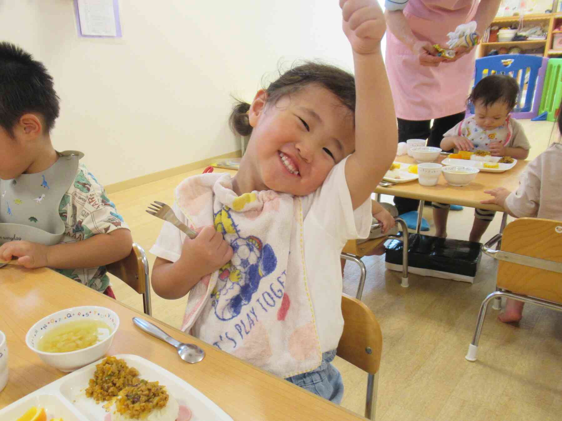 誕生会メニューのご飯もおいし～い！