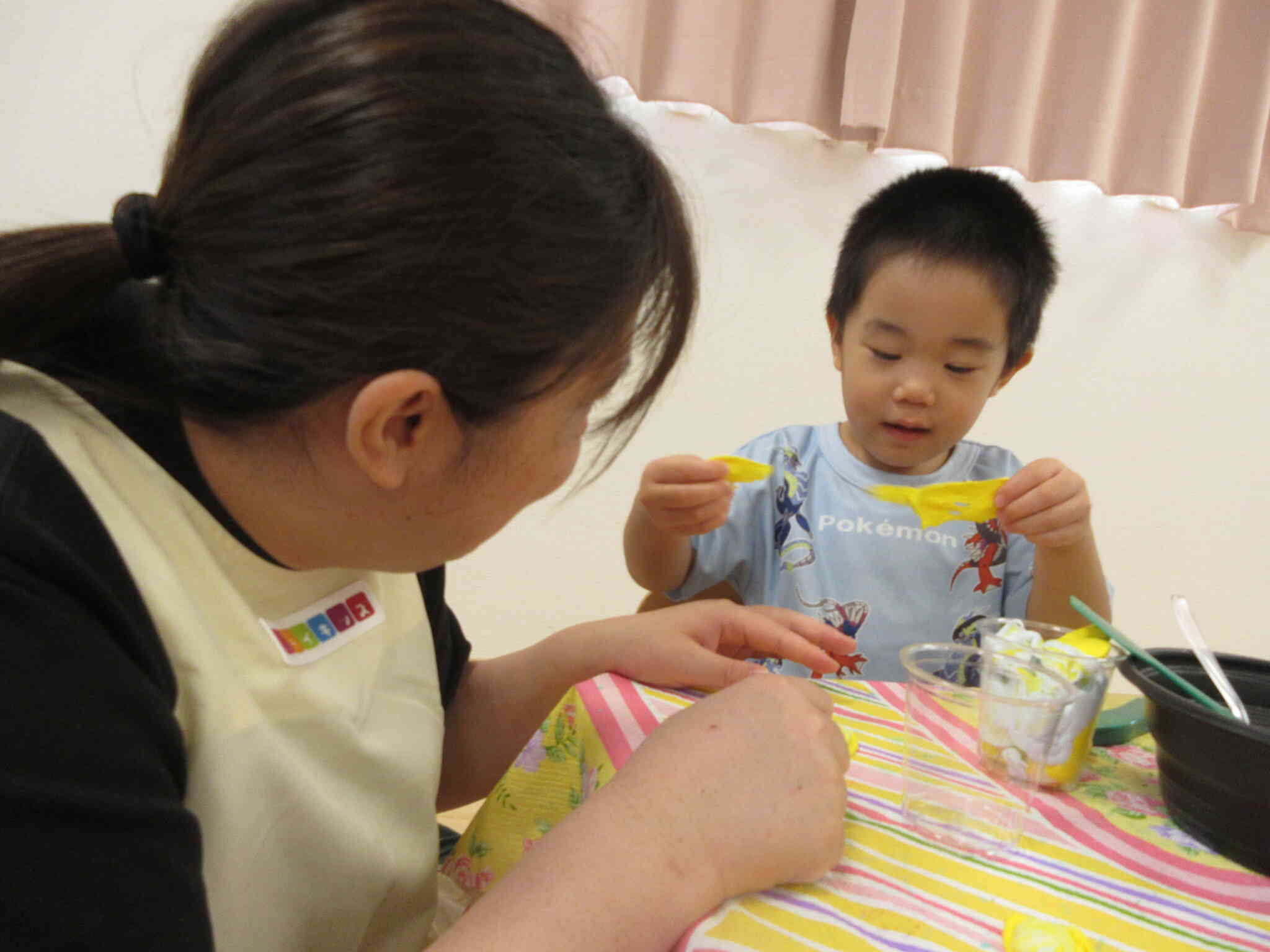 大好きな粘土遊びも一緒に