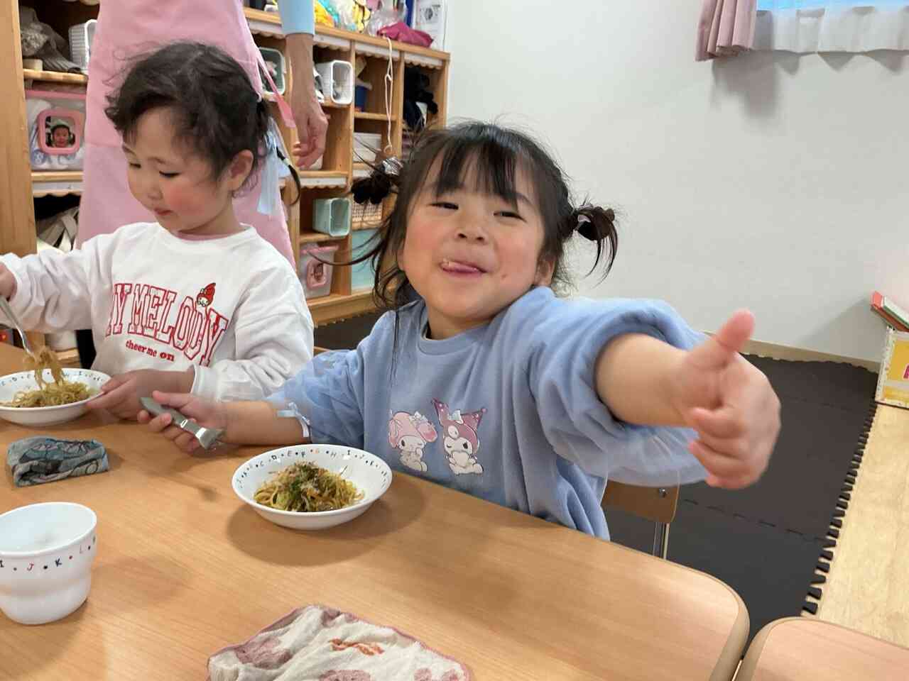 午後のおやつの、焼きそばもとってもとっても美味しかったね！