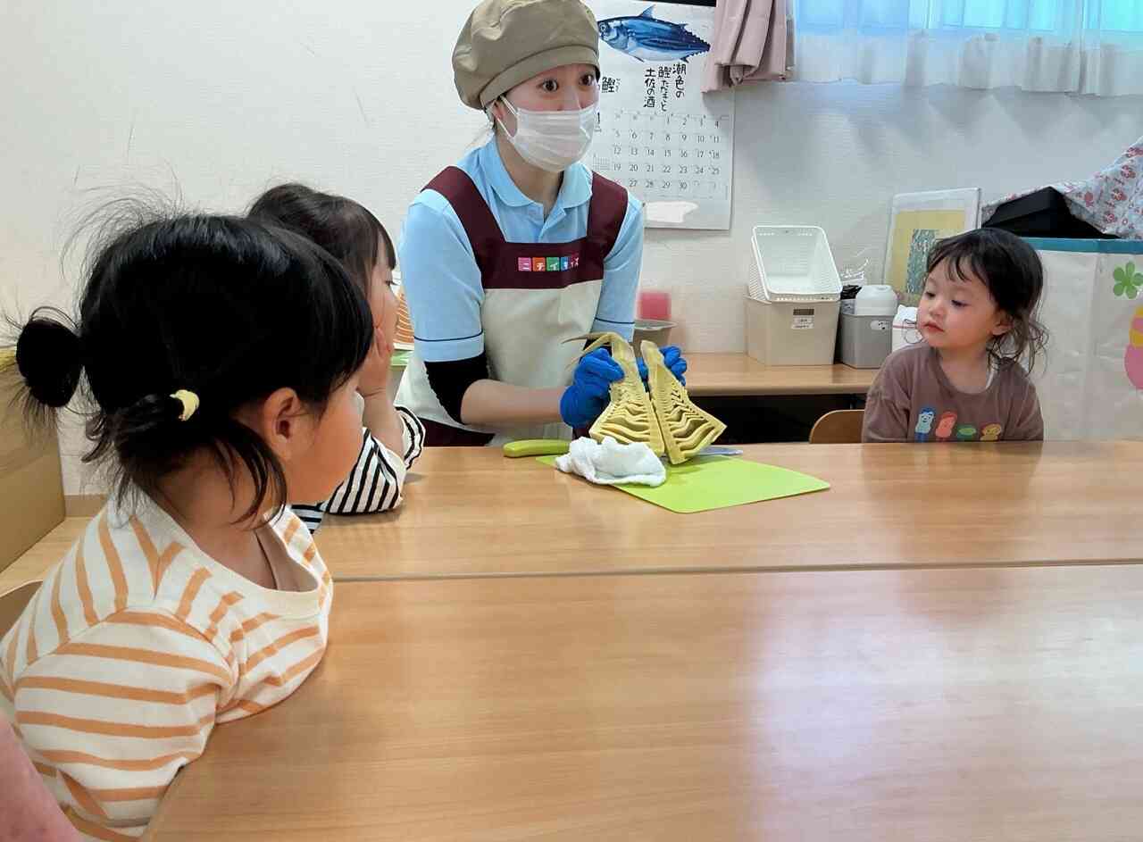 タケノコのお腹を見てみたよ！【食育② ２歳児うさぎ組】