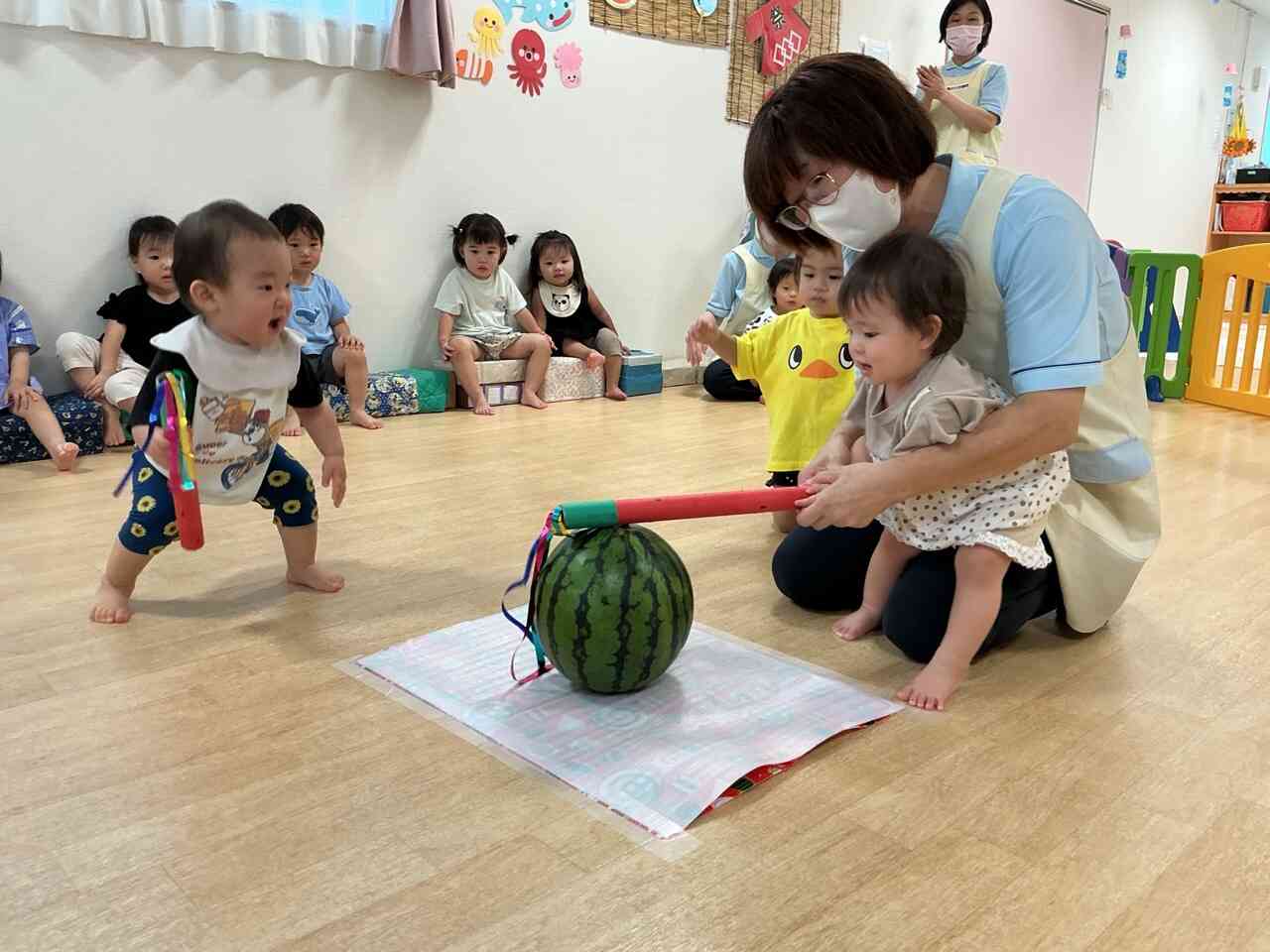 すいかをポン。