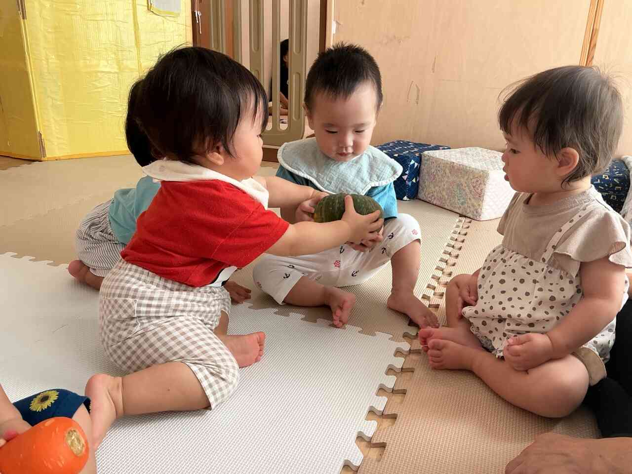 おやさいに、さわってみました【0歳児 ひよこ組】