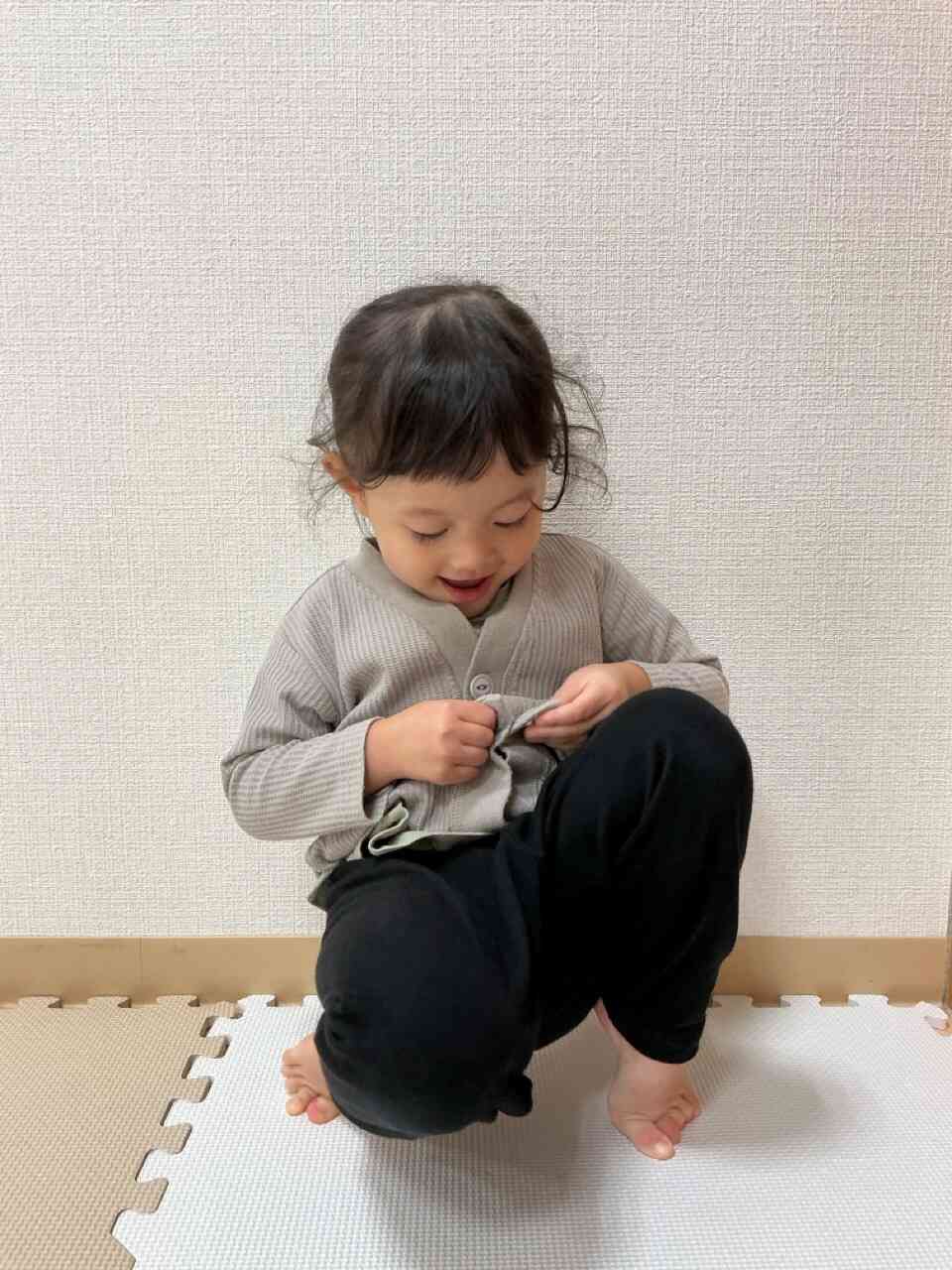 ボタンも自分で留めれるよ！