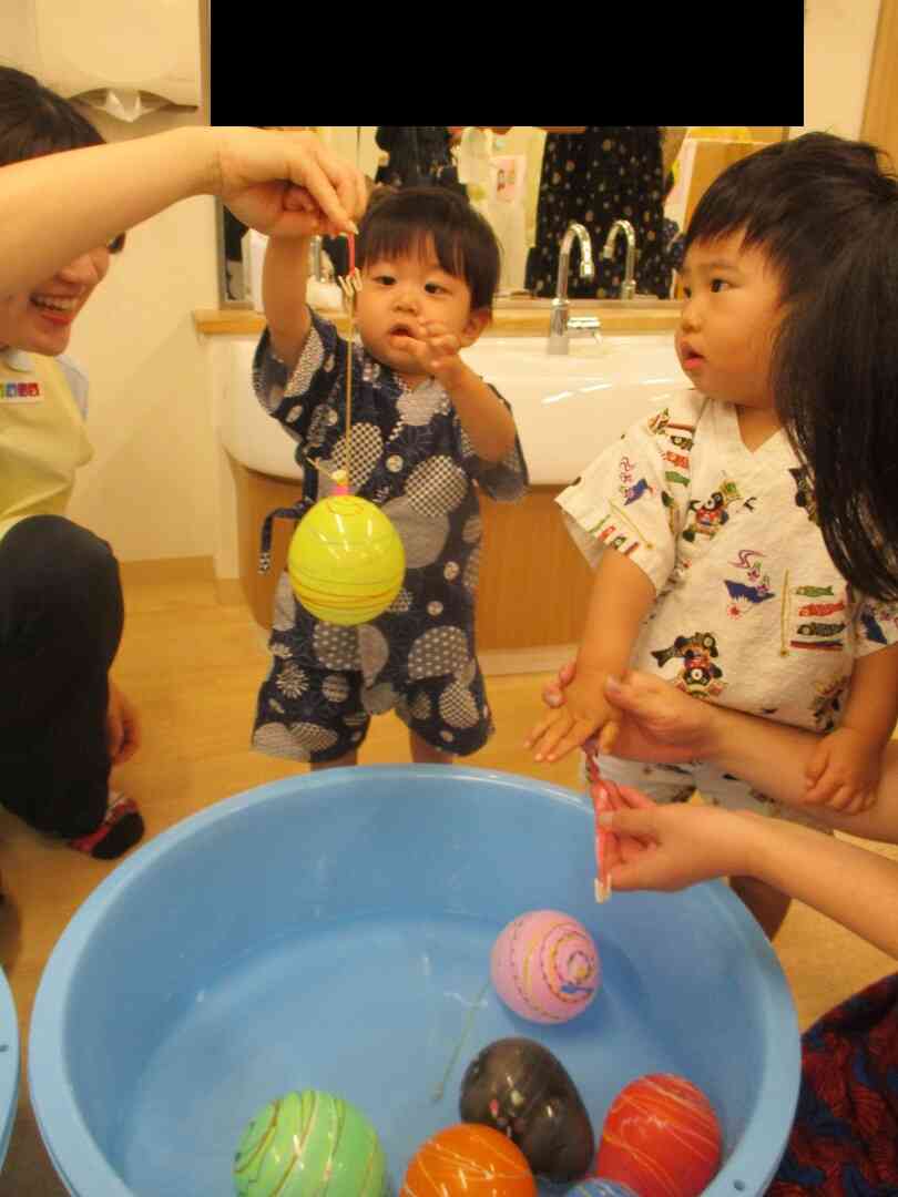 水風船つれたよー！