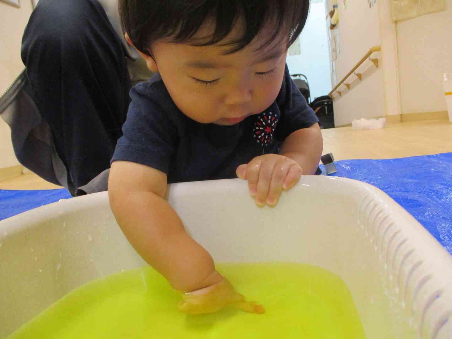 色水をじーっ...
