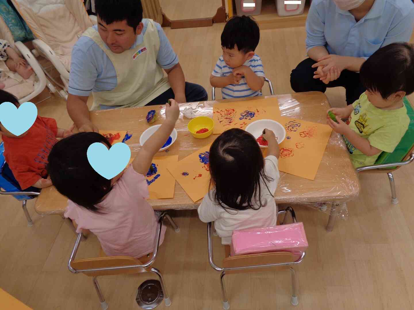 夏野菜スタンプで遊ぼう☆（0・1・2歳児）