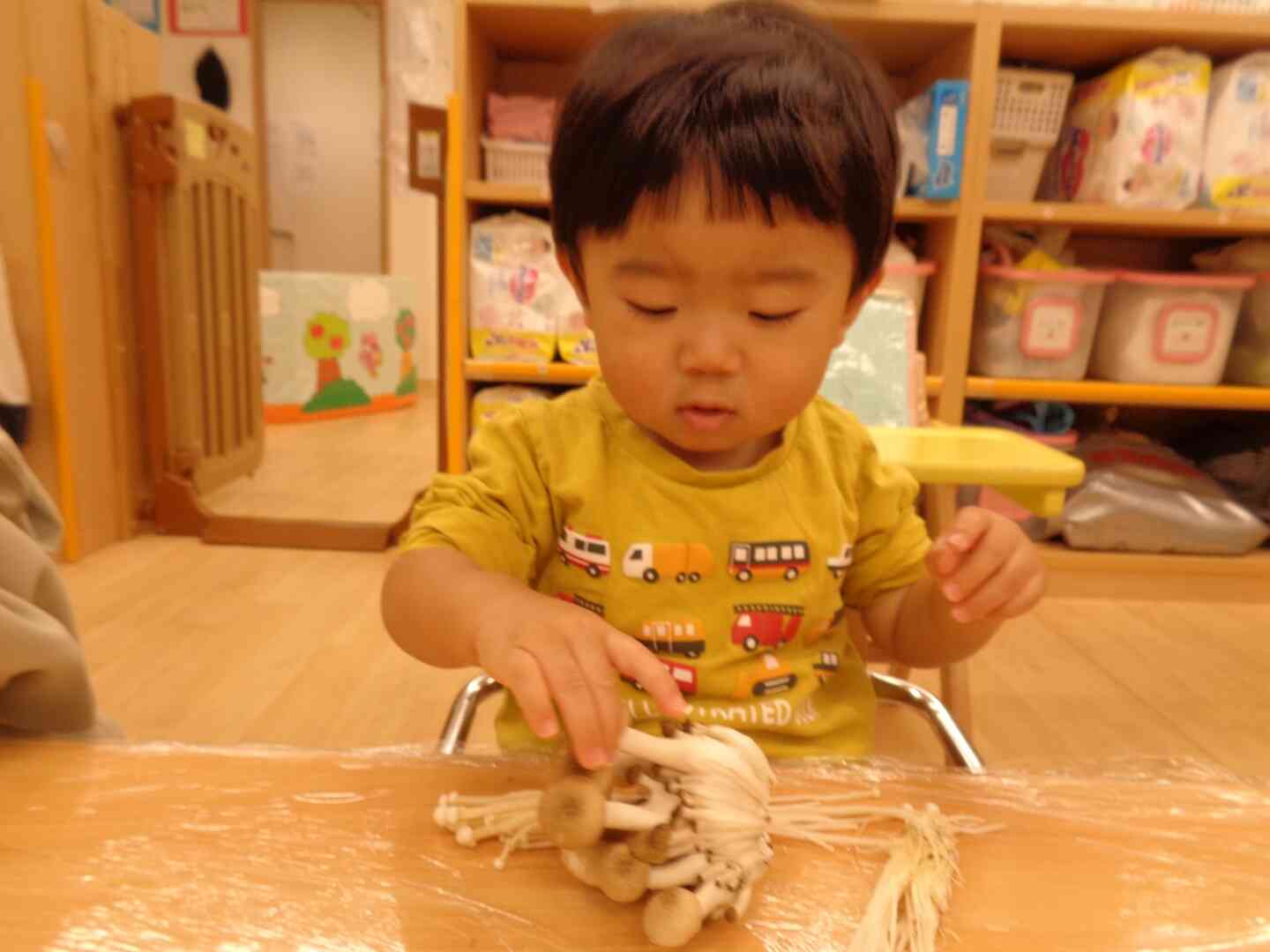 きのこに触れよう！（０．１．２歳児）