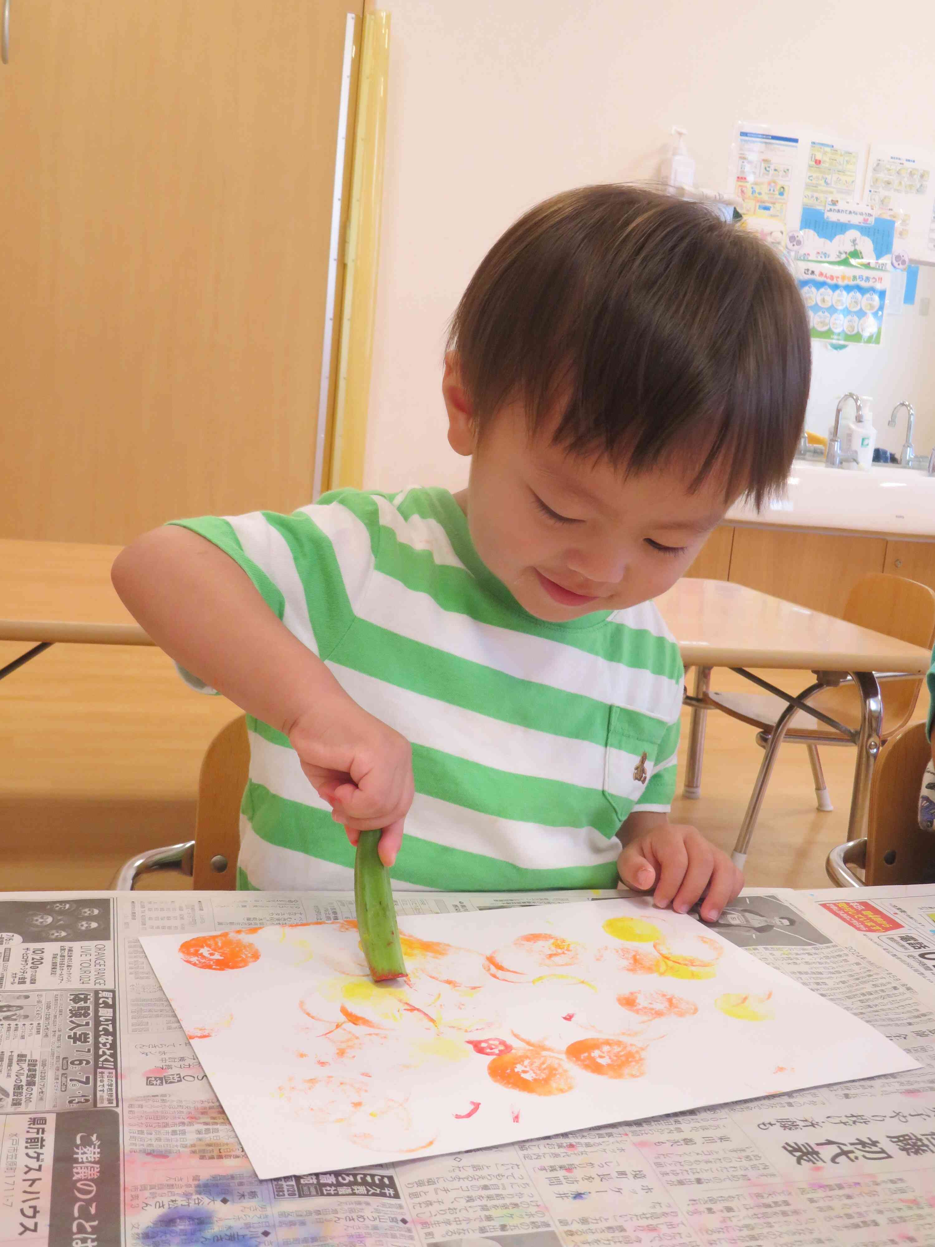 野菜スタンプ楽しい☆