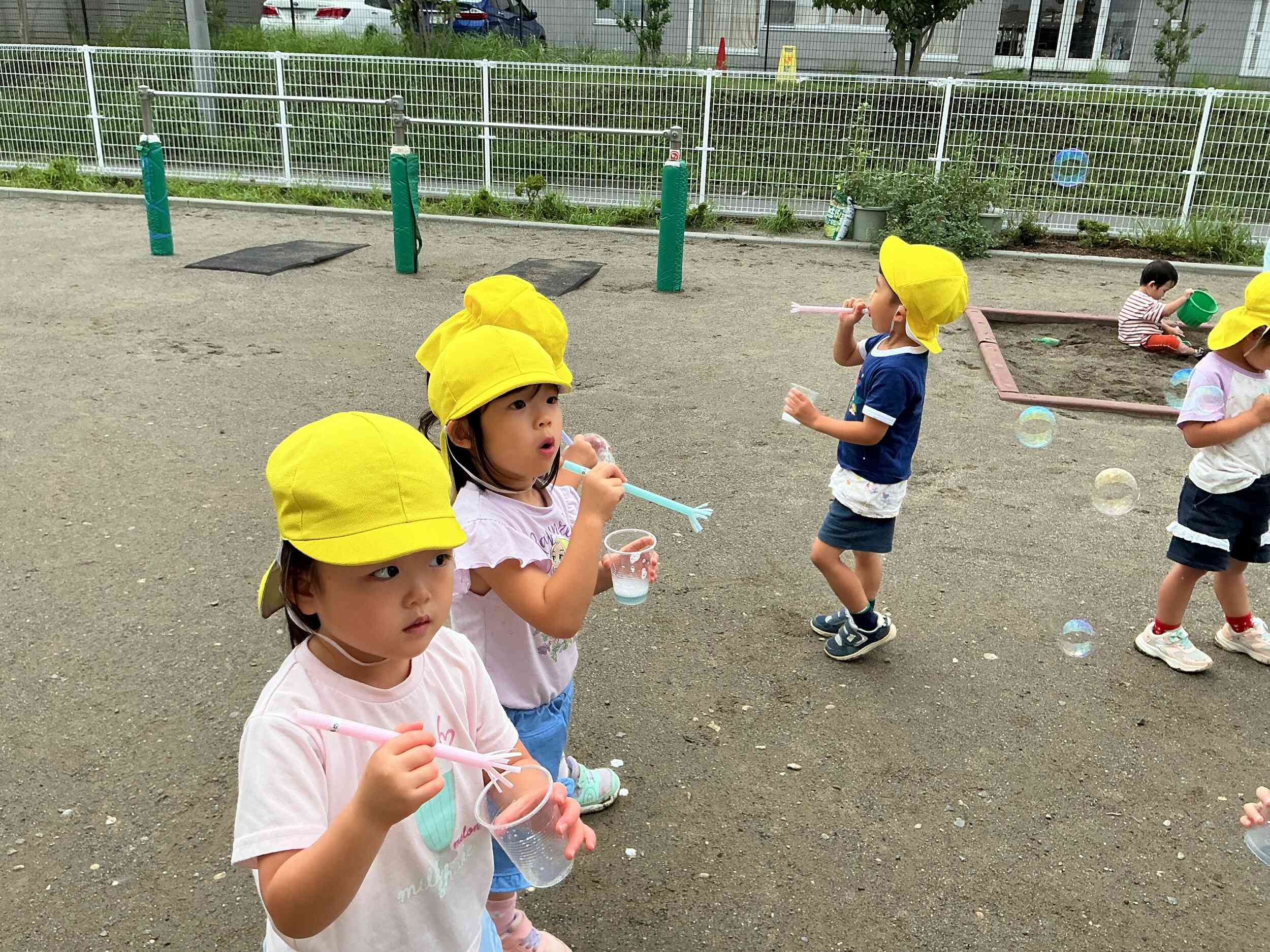 実際にシャボン玉を飛ばしてみましたよ！