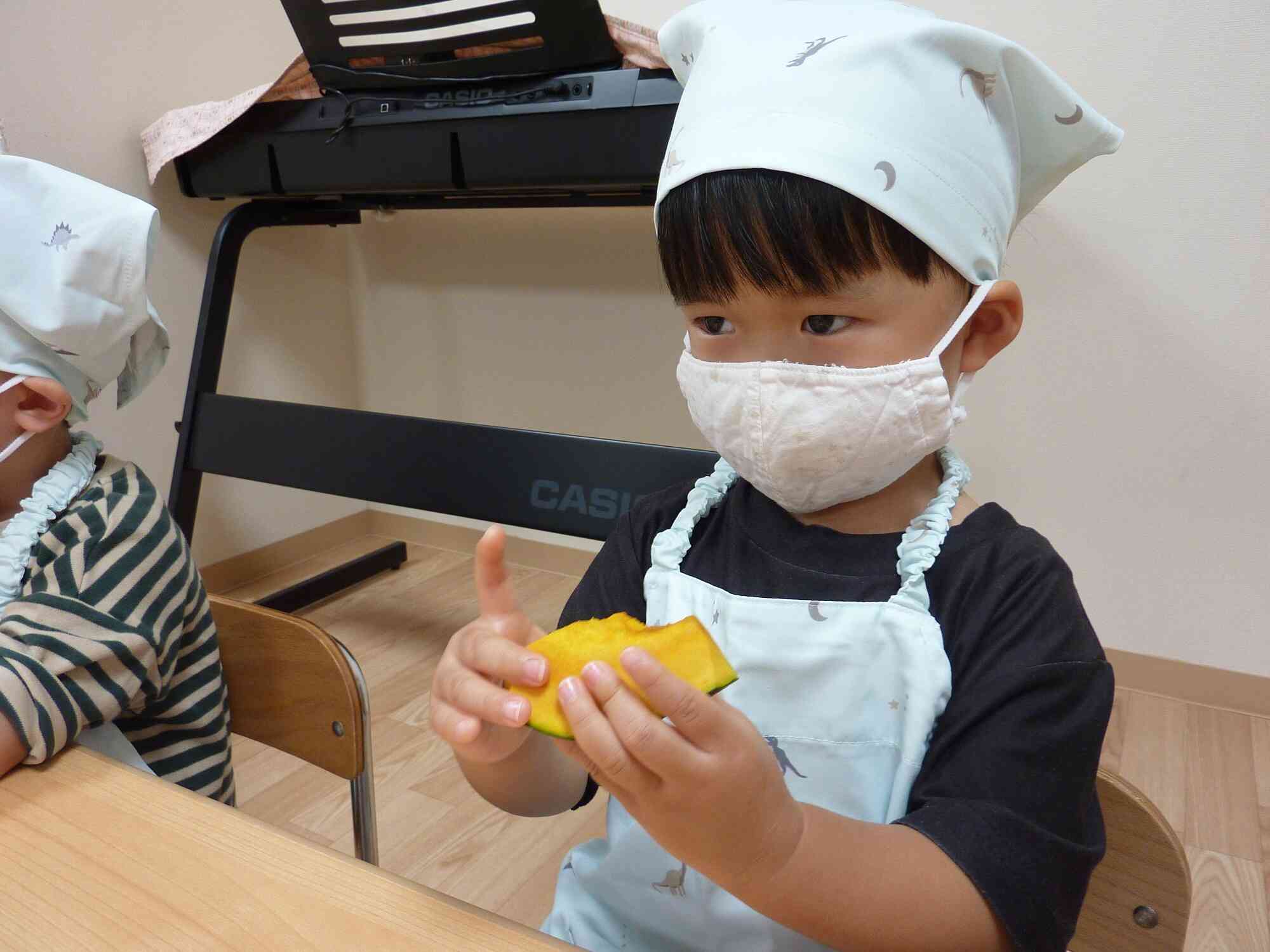 かぼちゃも触ったよ♪