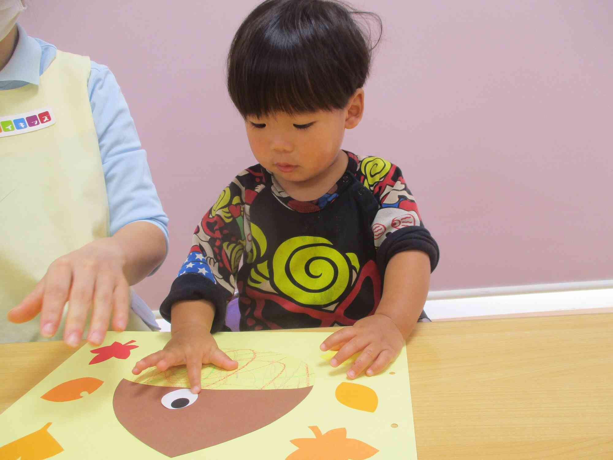 お顔を貼ったよ！