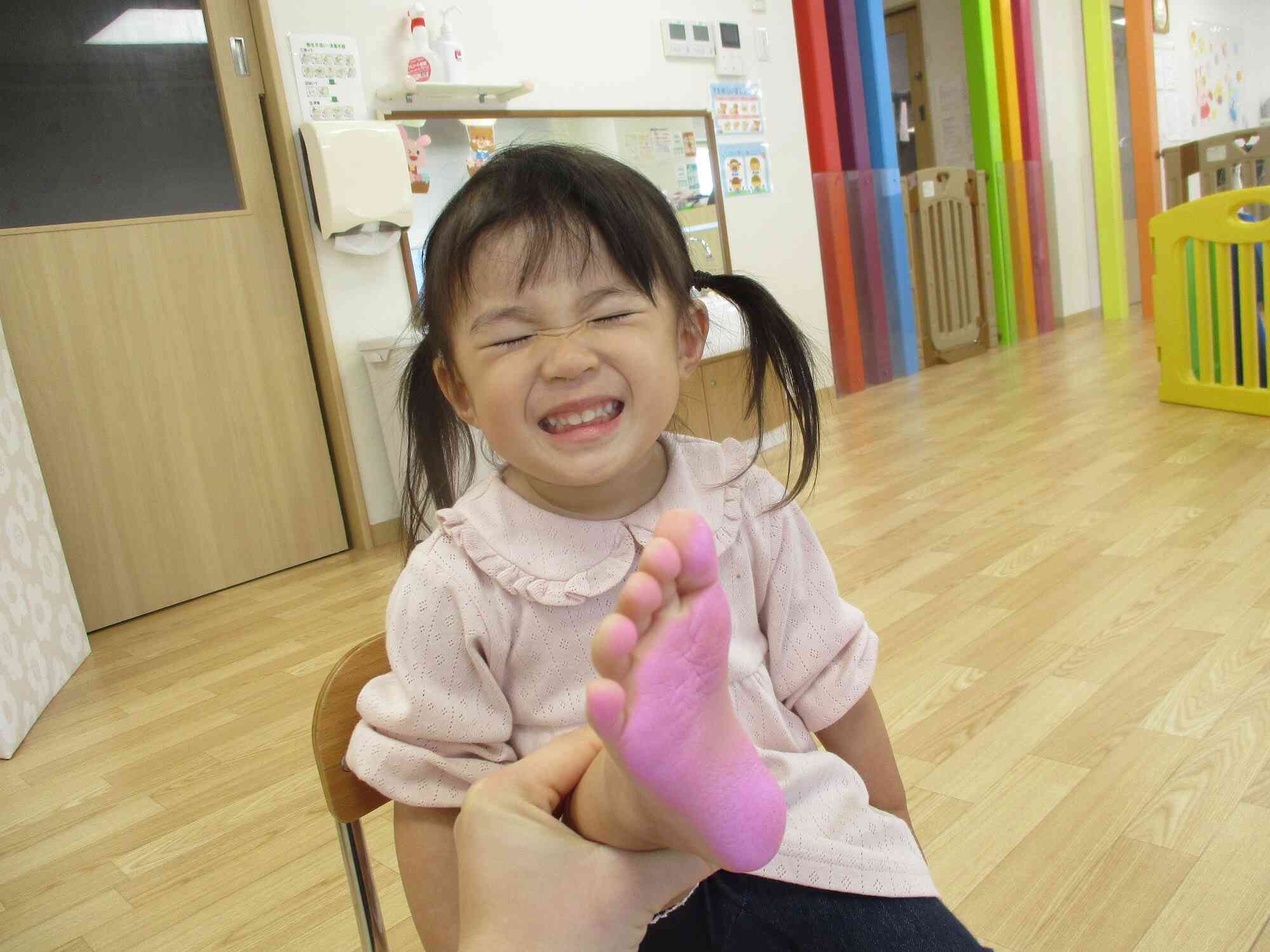 足がピンクになったよ！