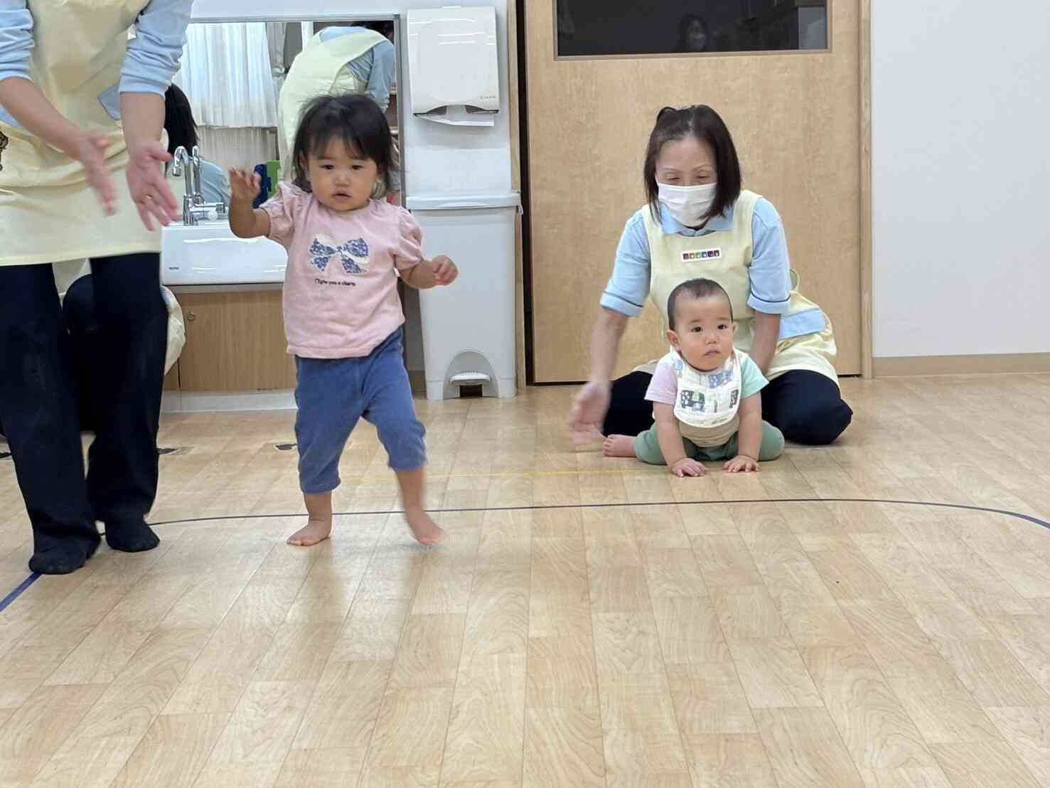 「よーいどん！」とっても真剣な顔です！