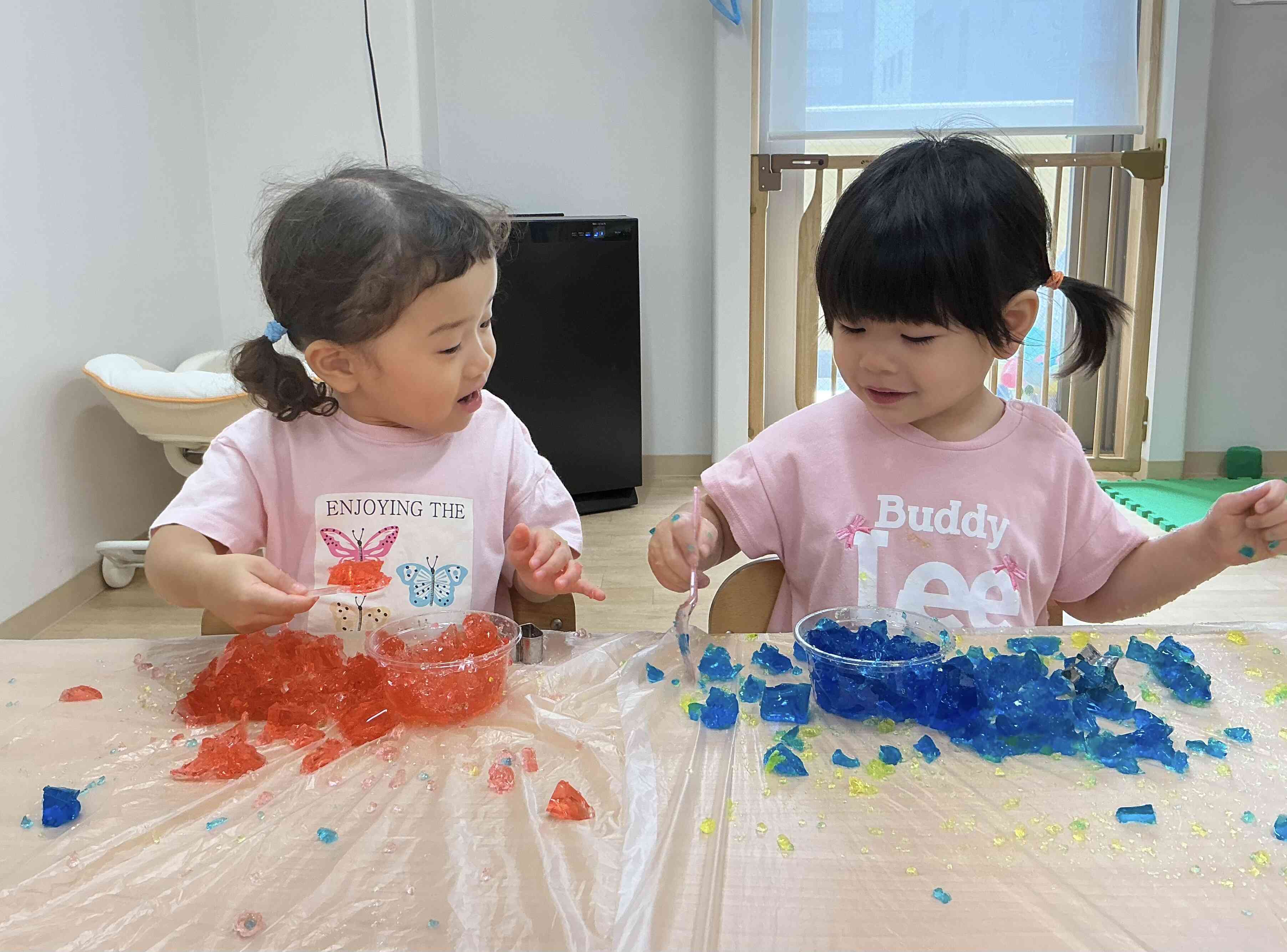 「ハートのゼリーだよ!」「わたしはきらきらぼし⭐︎」