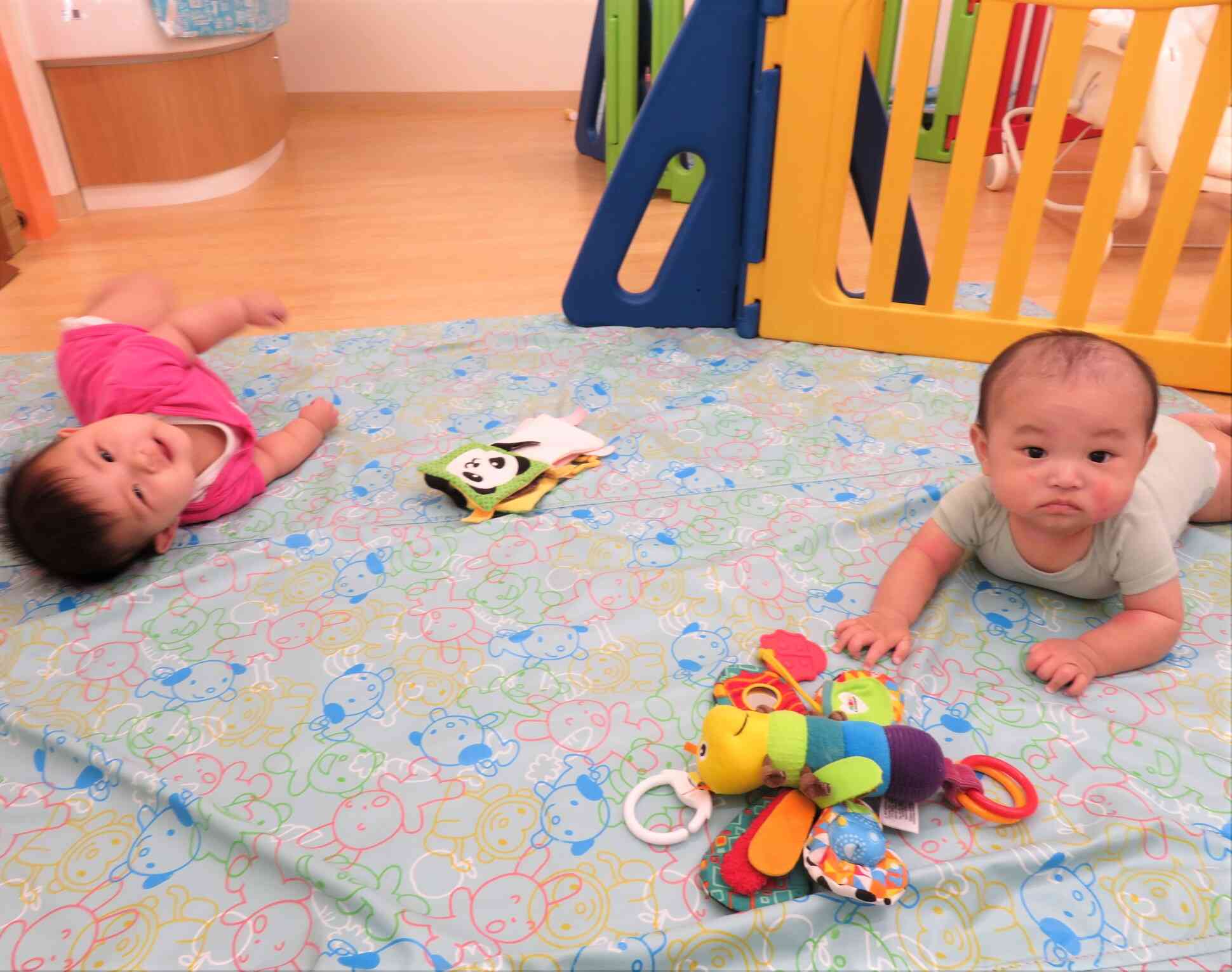 ひよこ組（0歳児）さんは、新しいおもちゃに夢中です♡