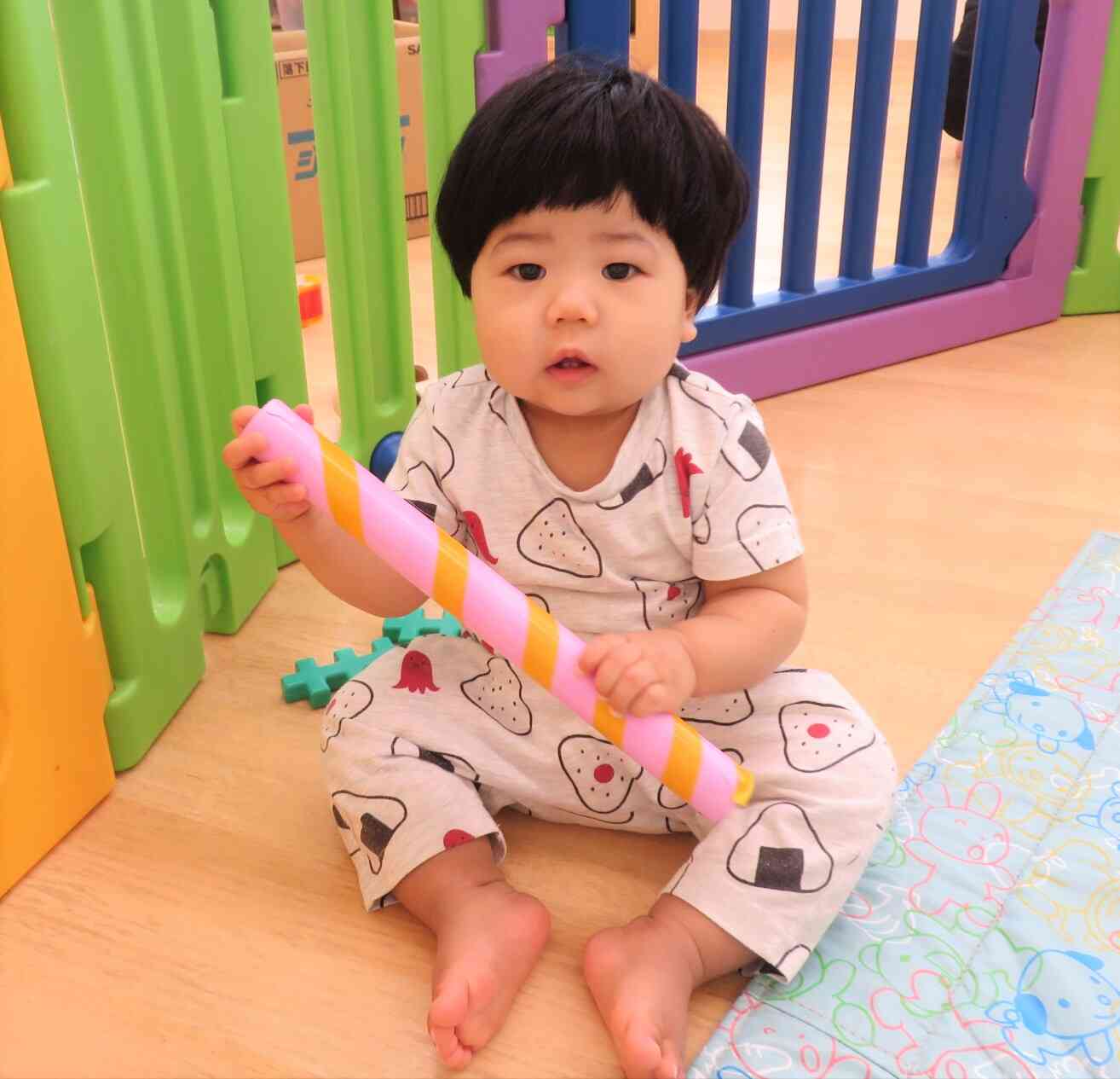 私もクルクル棒を持ってみたのよ♡