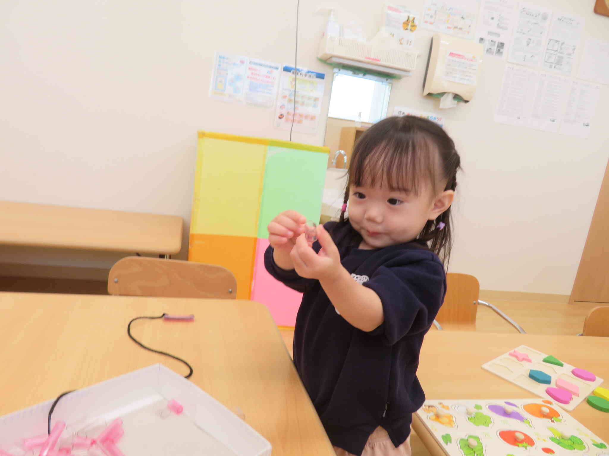 ビニールのストロー通しもしたのよ♡