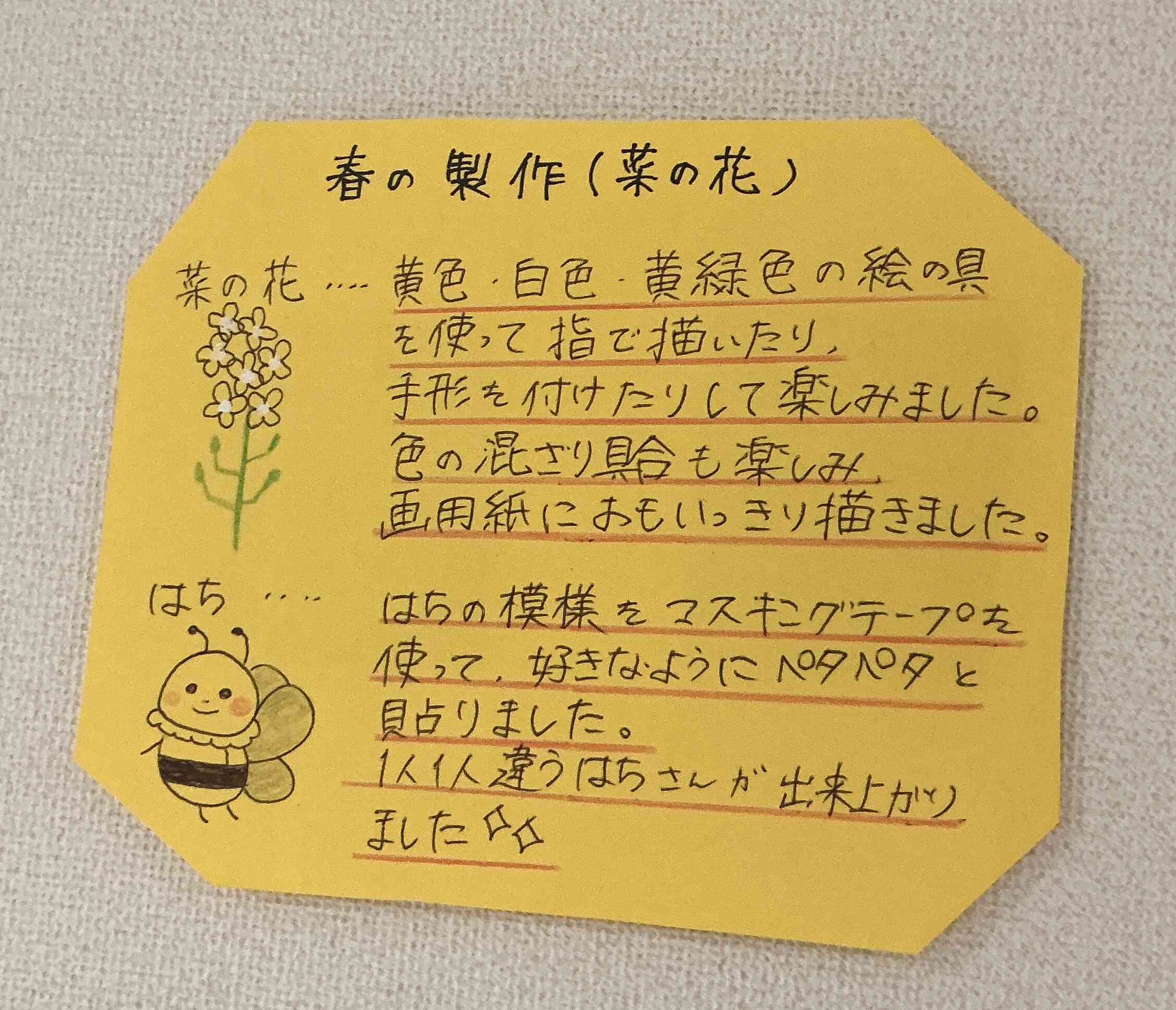 作品の横にある担任の思い②