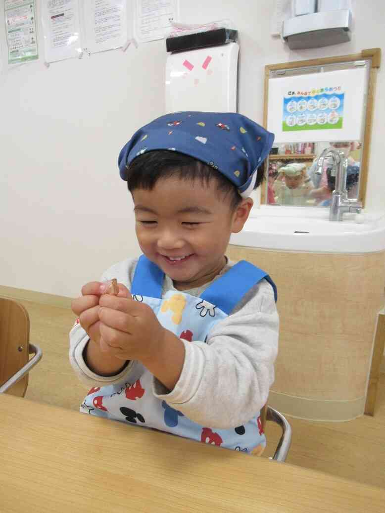 かつお節おいしかったね！（和食の日　1歳児）