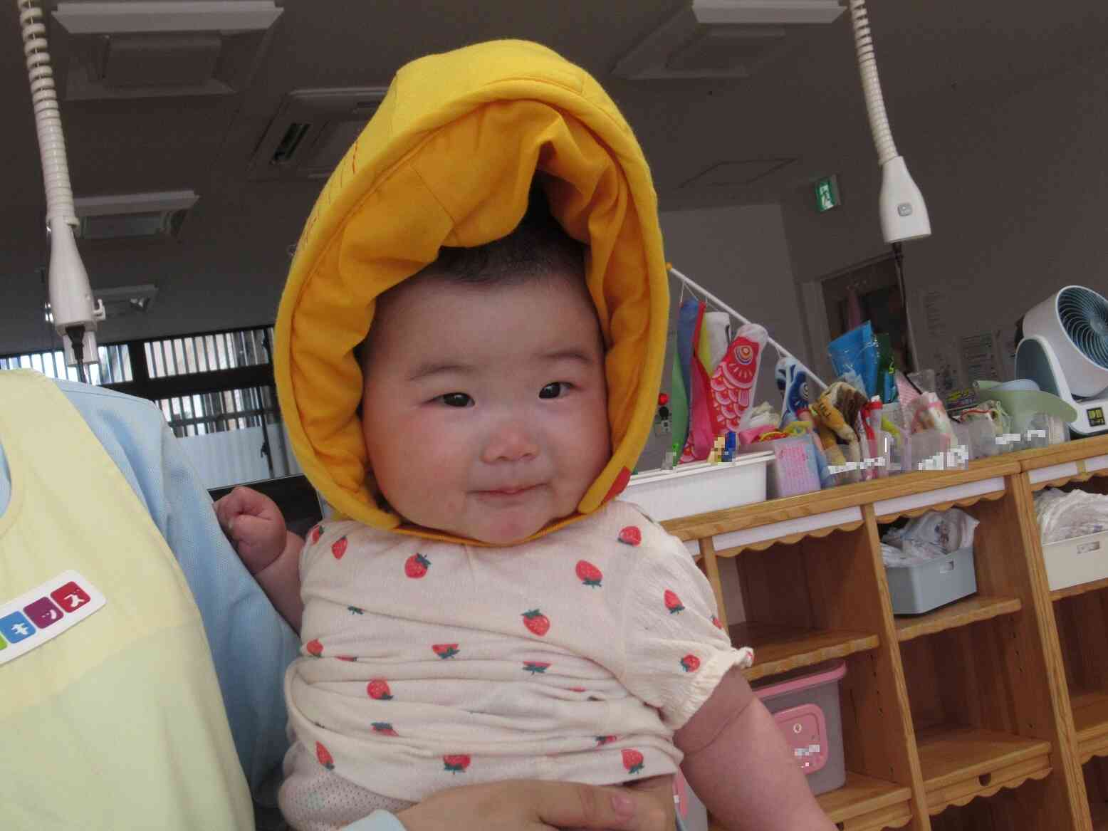 初めて防災頭巾を被りました‼