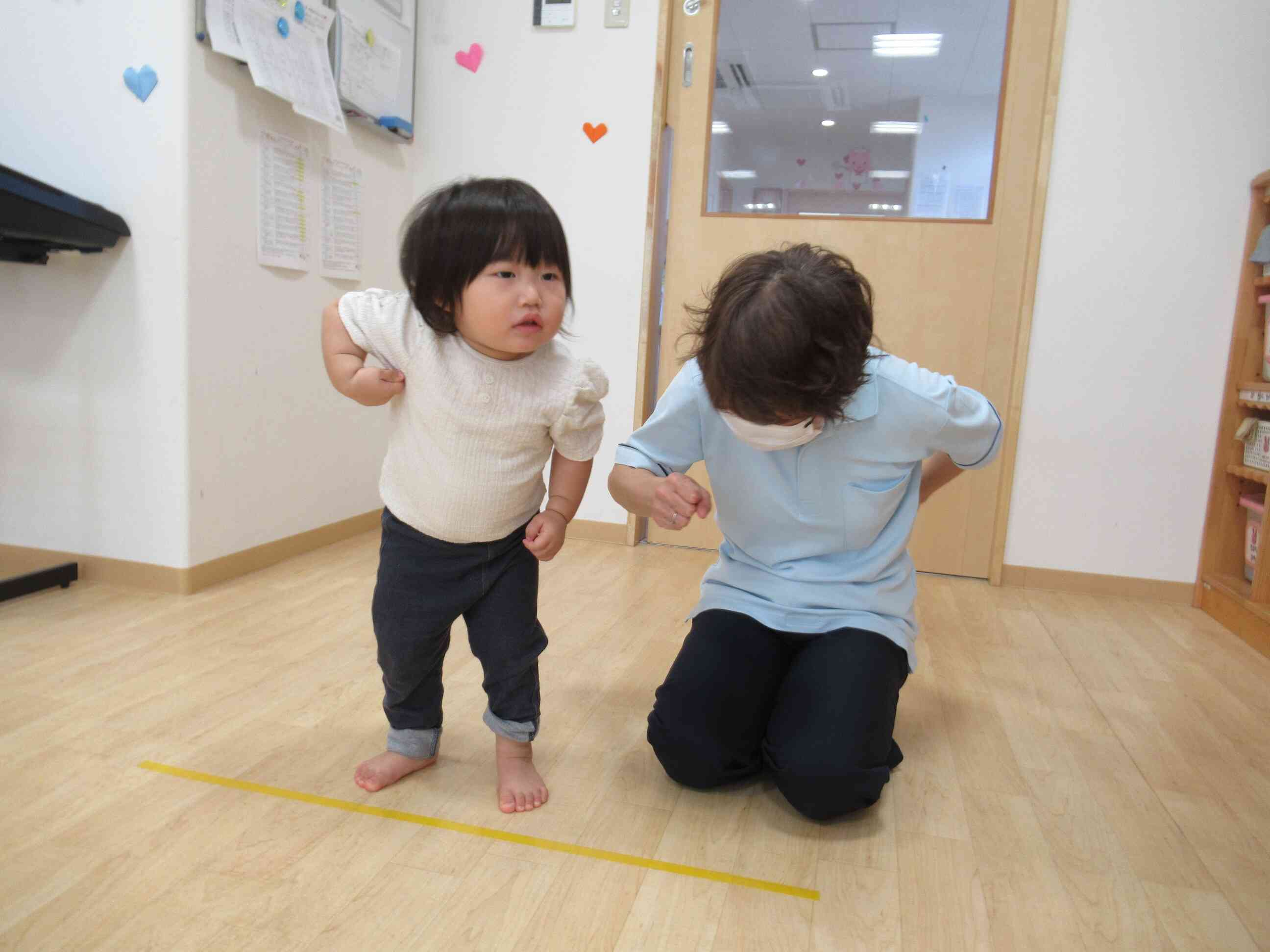 よーいドンのポーズです。