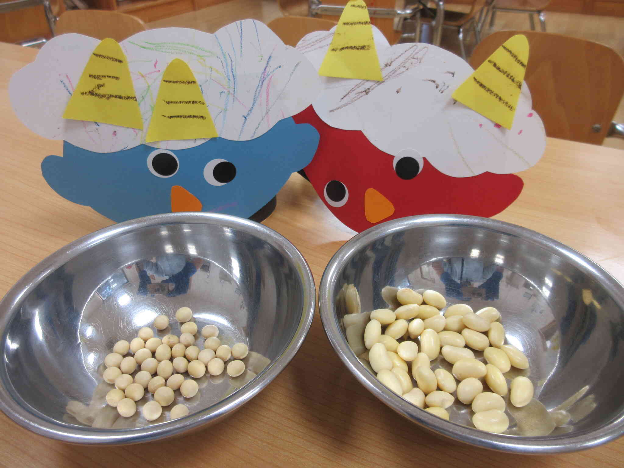 かわいい鬼のお面が出来ました♪