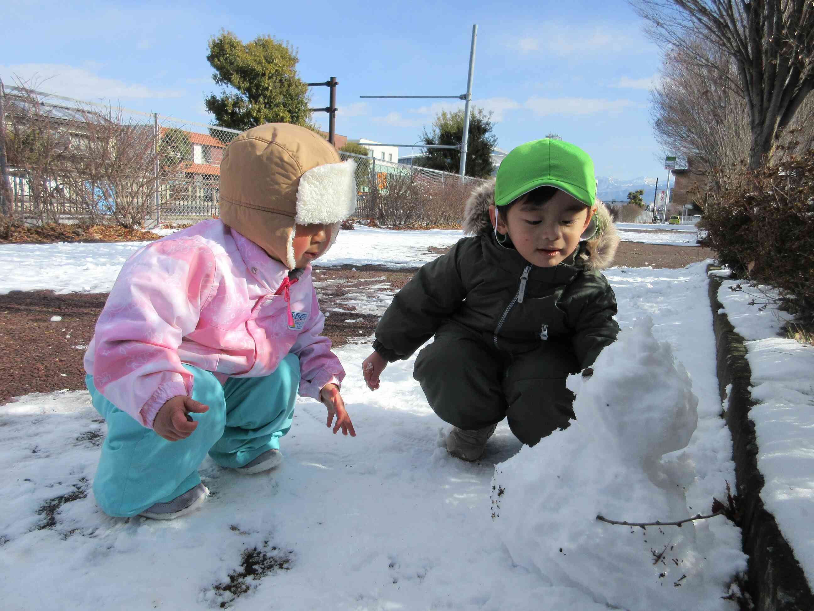 雪だるま作ったよ♪