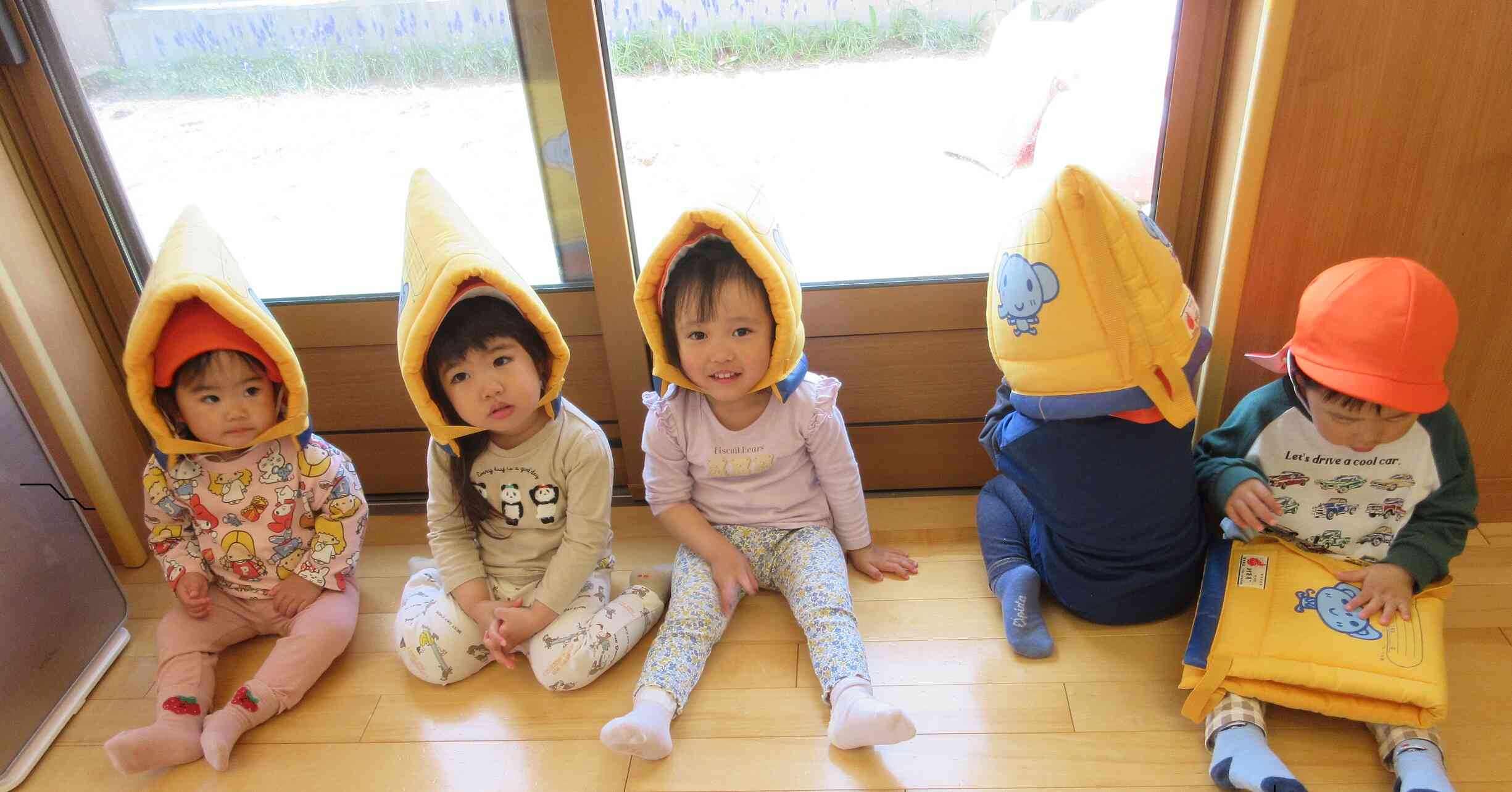 初めての避難訓練