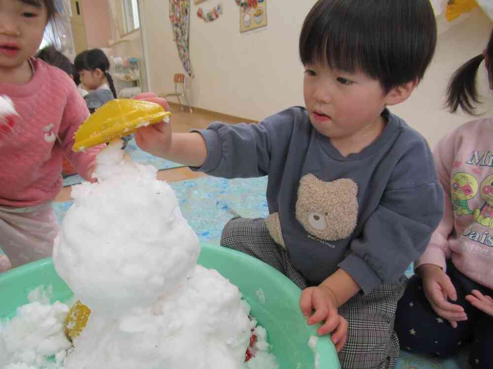 雪をかぶせて…