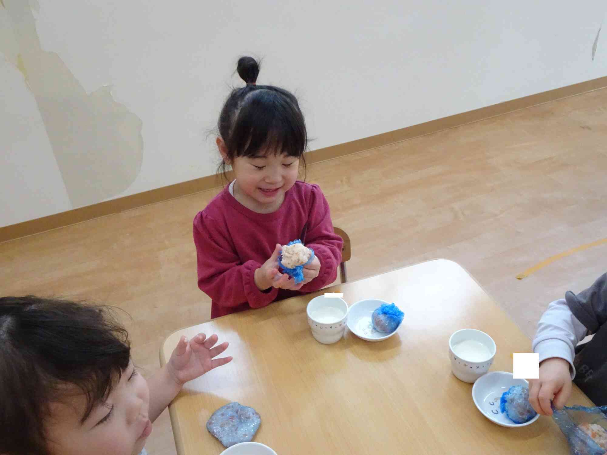 自分で作ったおにぎり嬉しいね