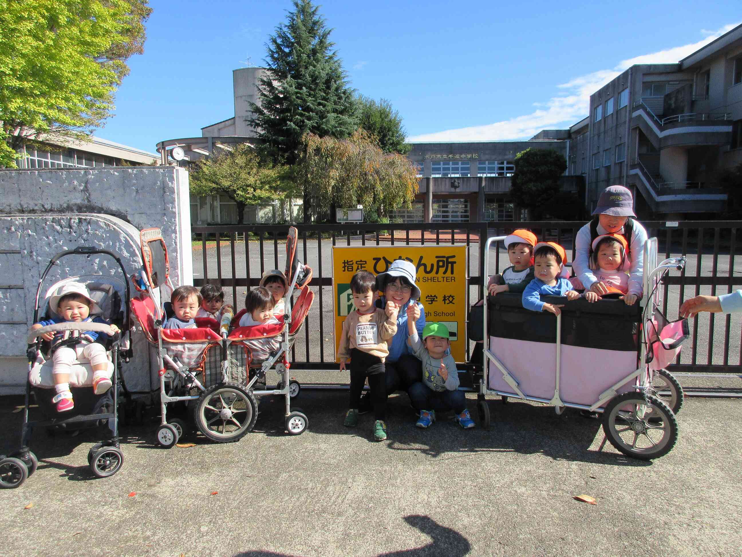 避難経路確認（千波中学校に避難しました）