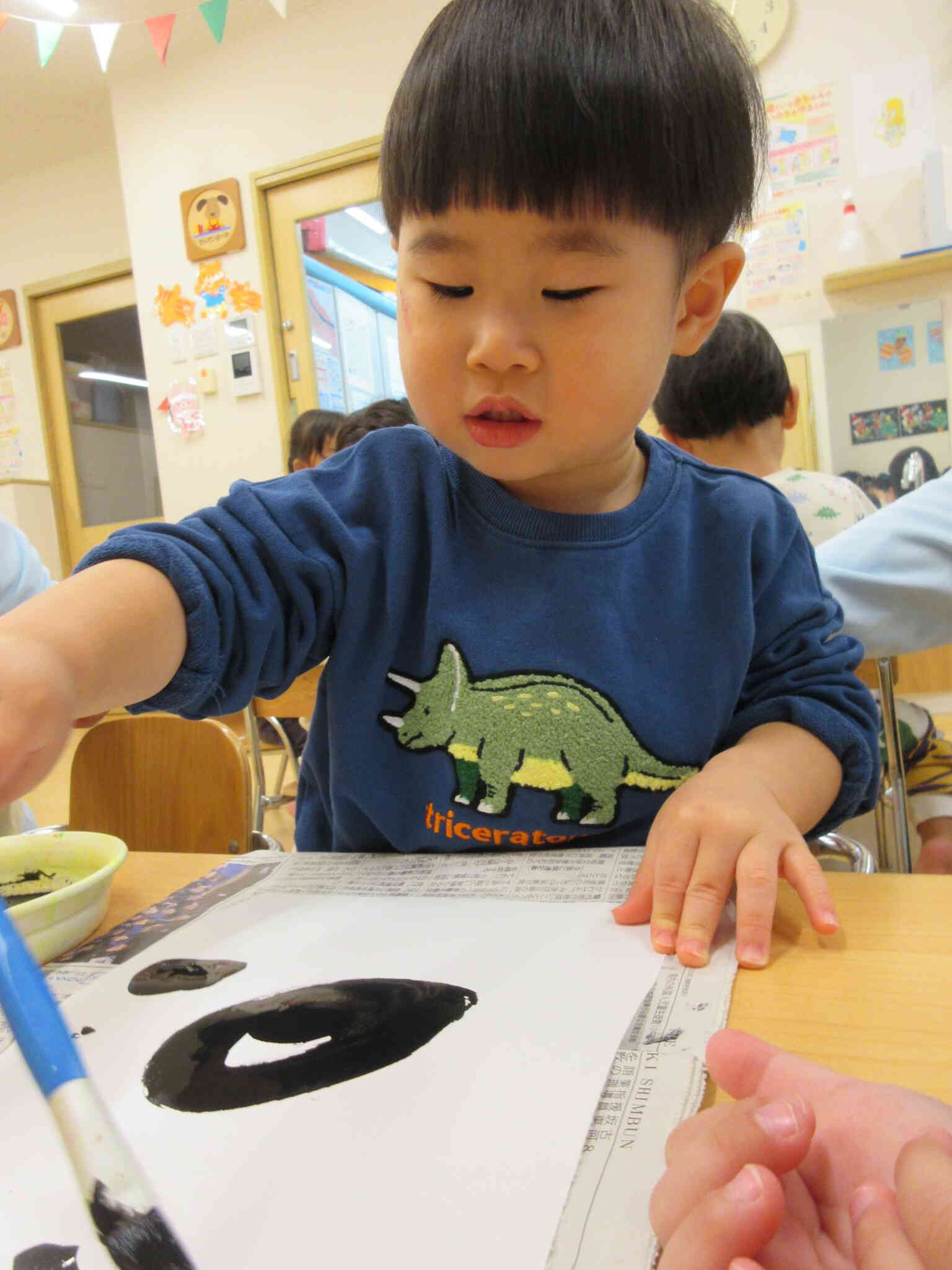 1月の製作（あひる組 １歳児）