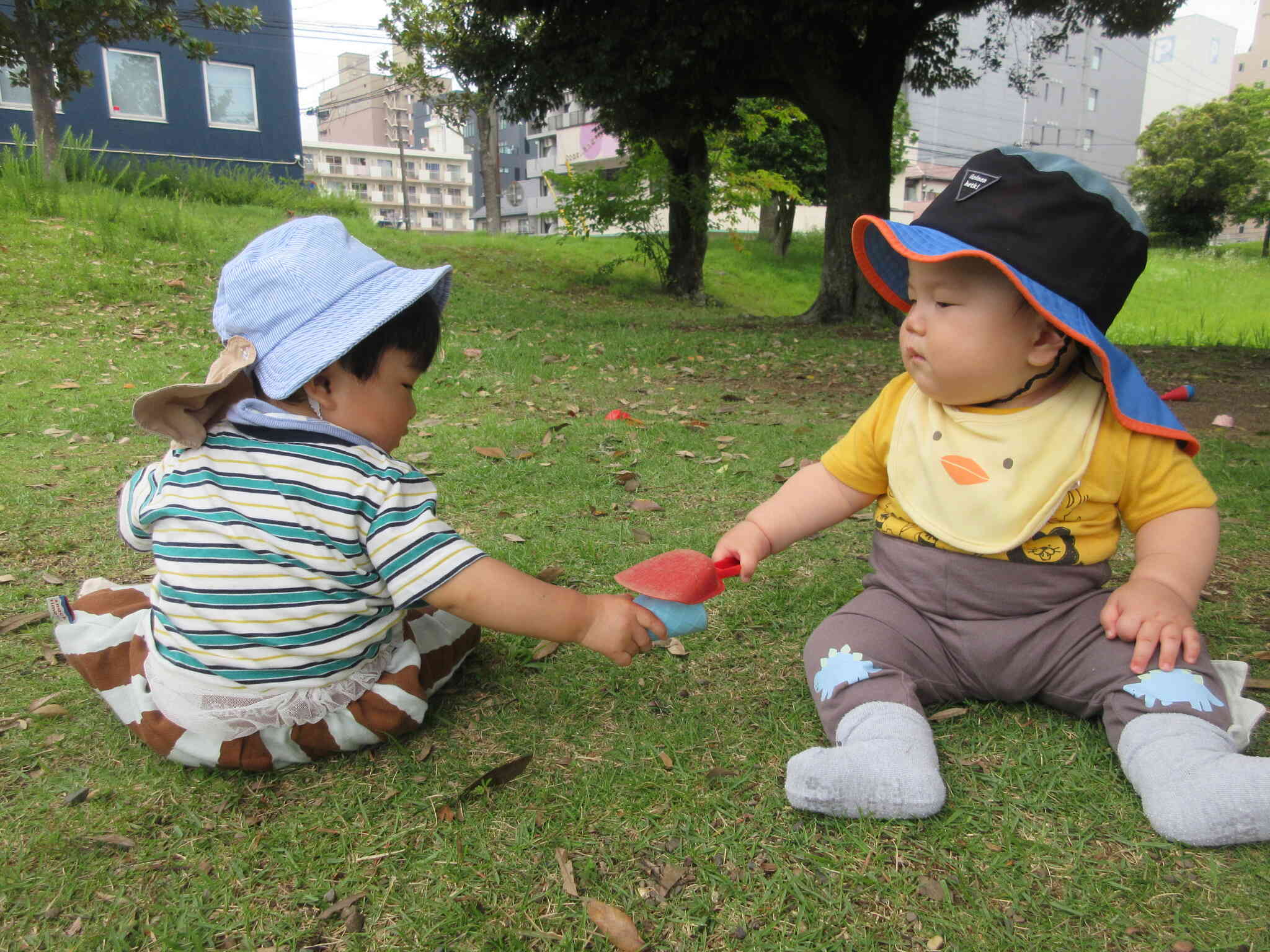 公園での様子（0歳児・ひよこ組）