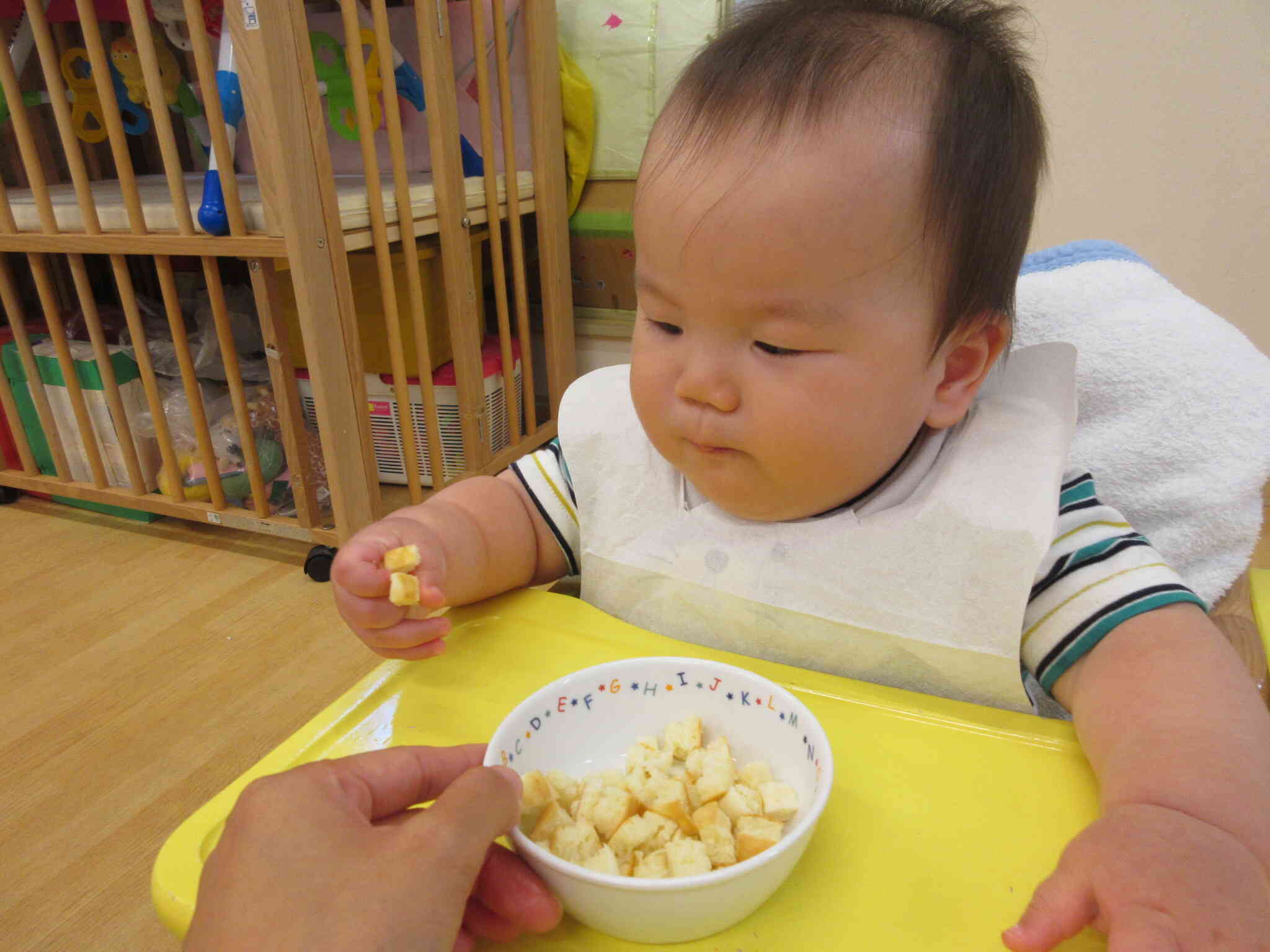 食事の様子②（0歳児・ひよこ組）