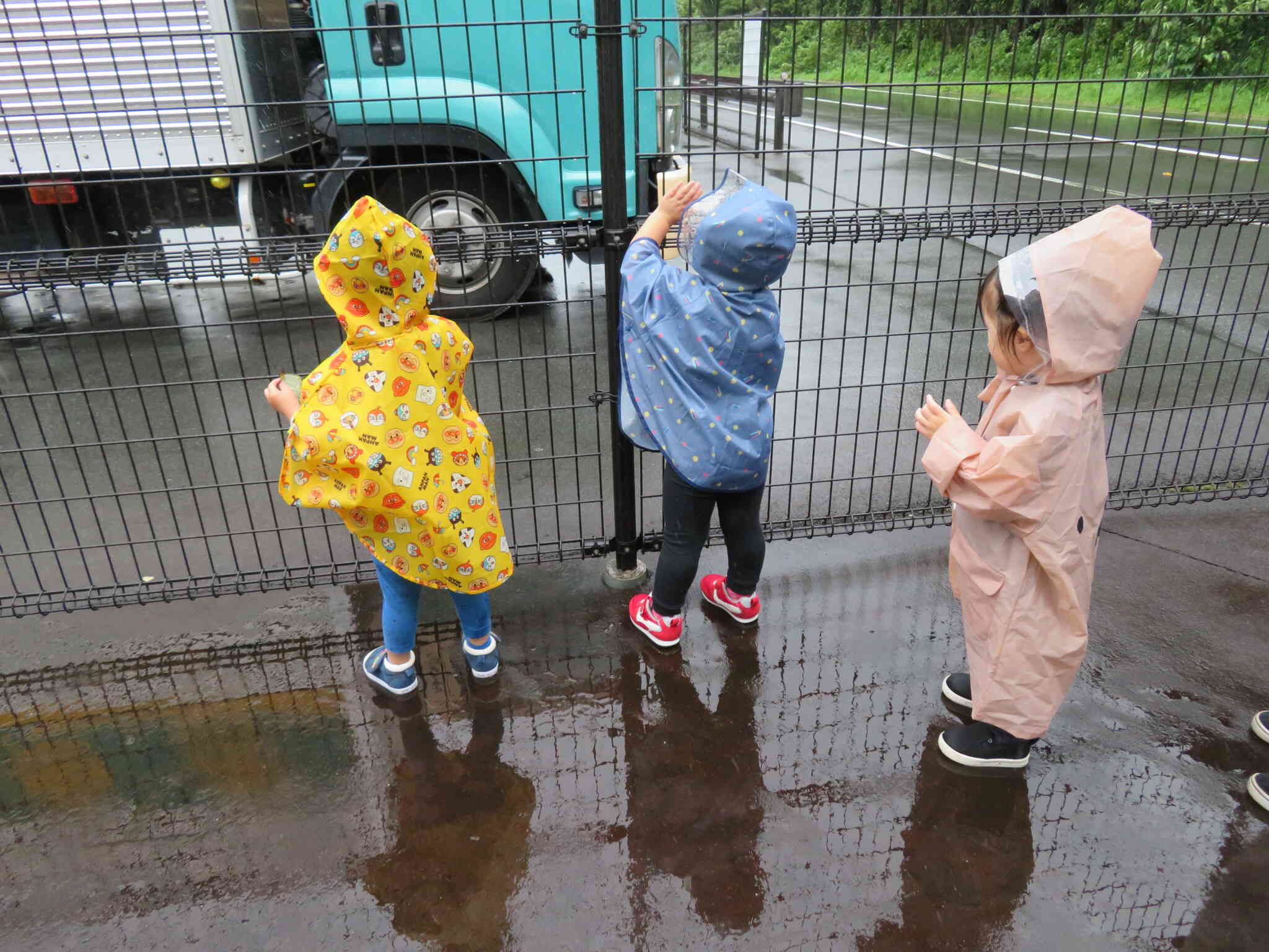 雨のお散歩、楽しいな♪