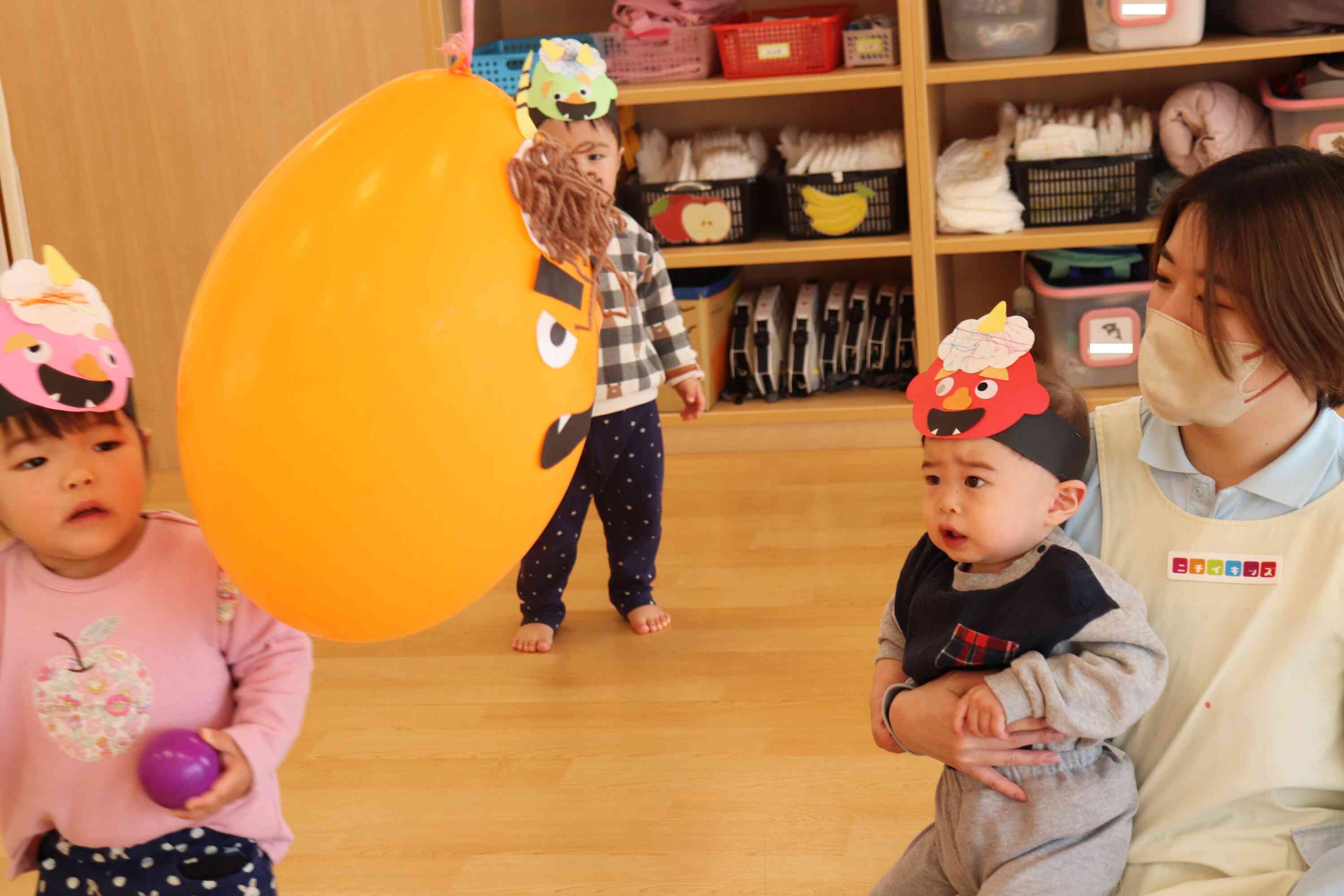 ちょっと怖かったけど先生と一緒にボール投げれたよ！