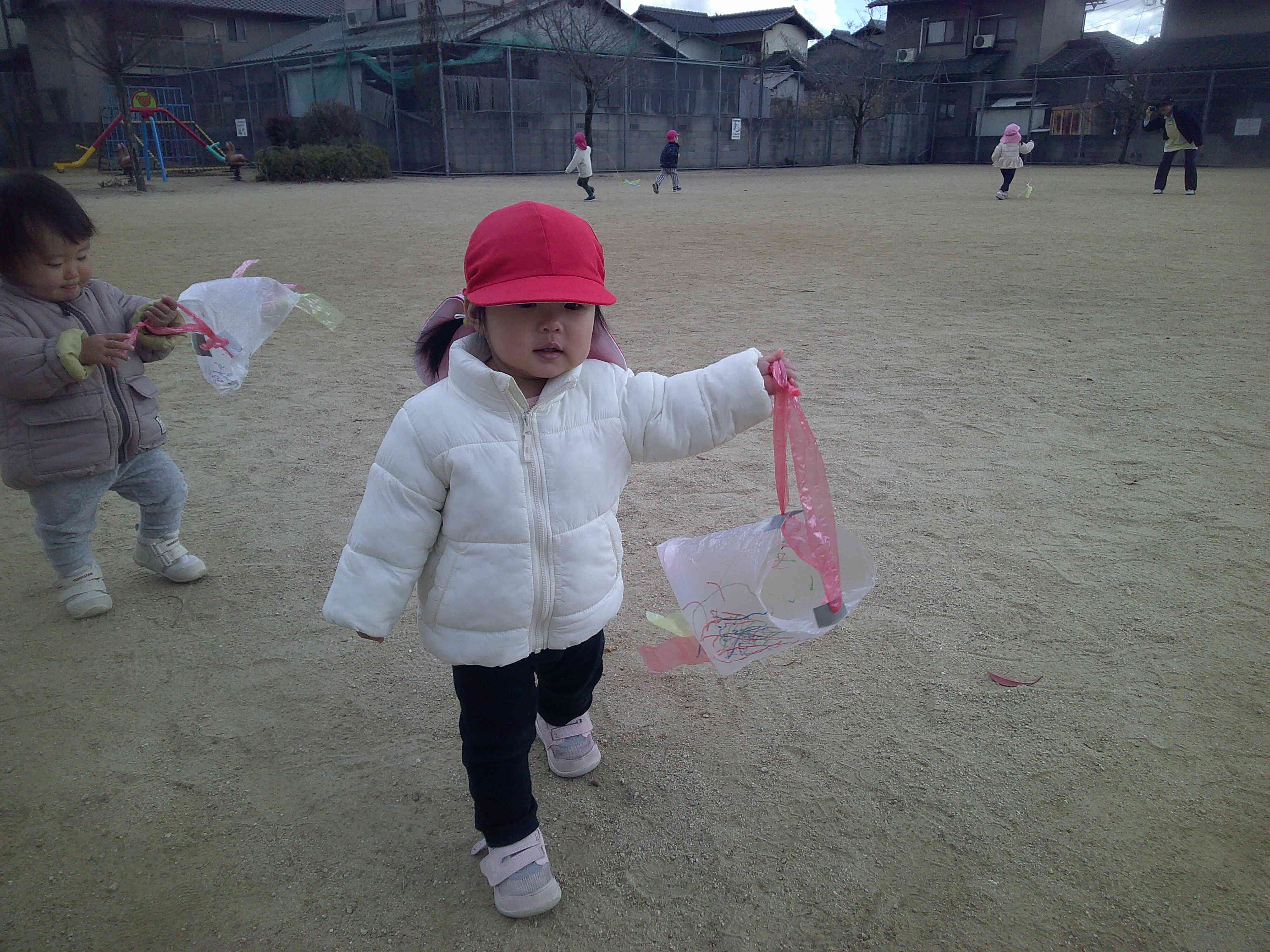 凧揚げしたよ。