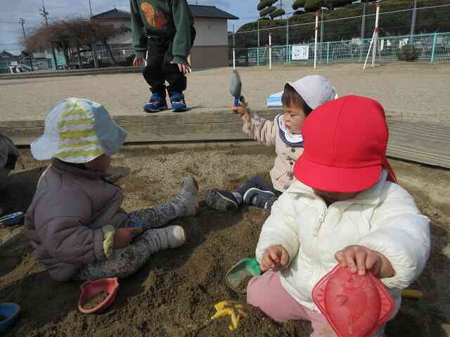 砂場で遊んだよ