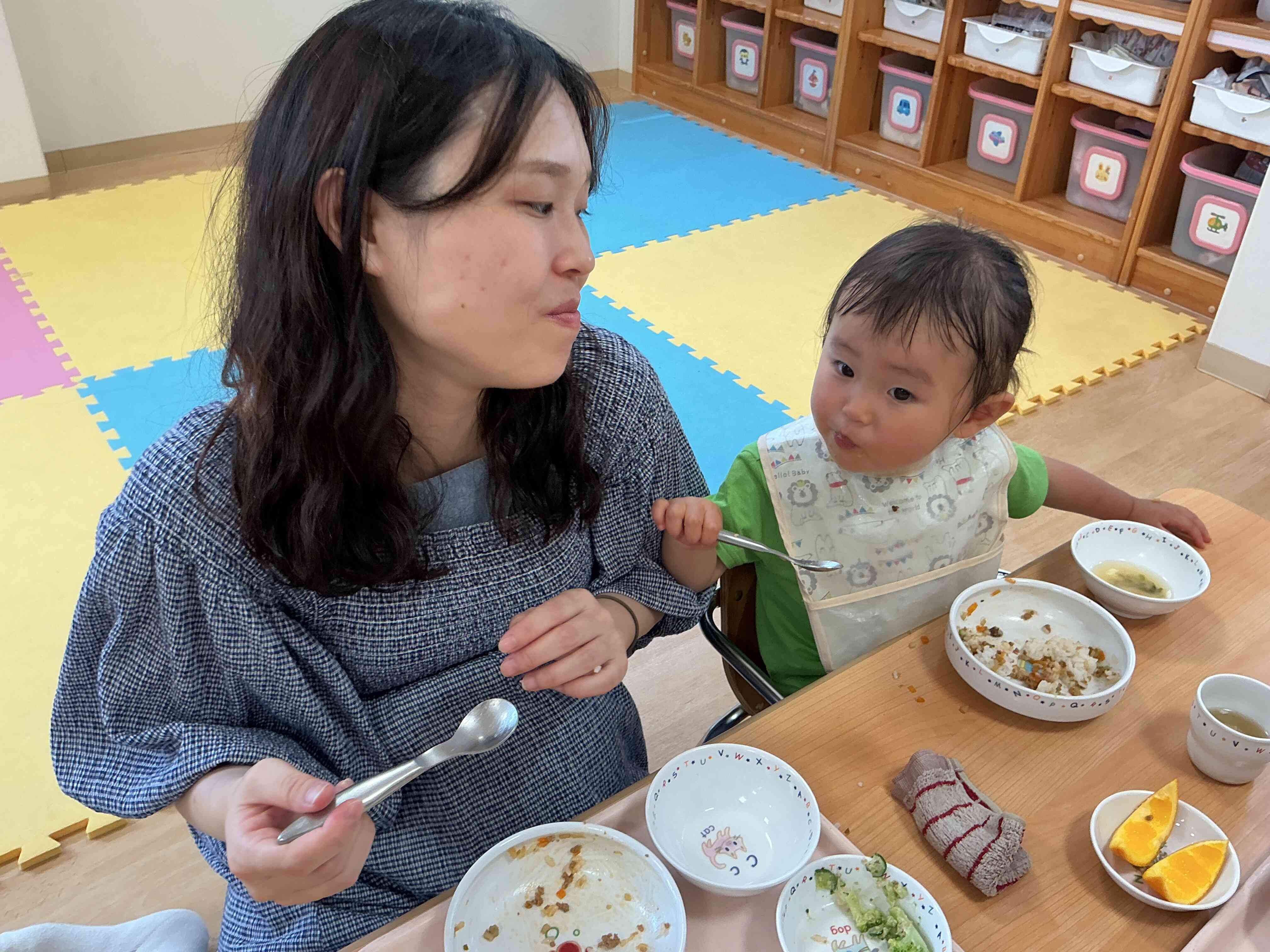 お母さんと一緒に食べれるなんて嬉しい！